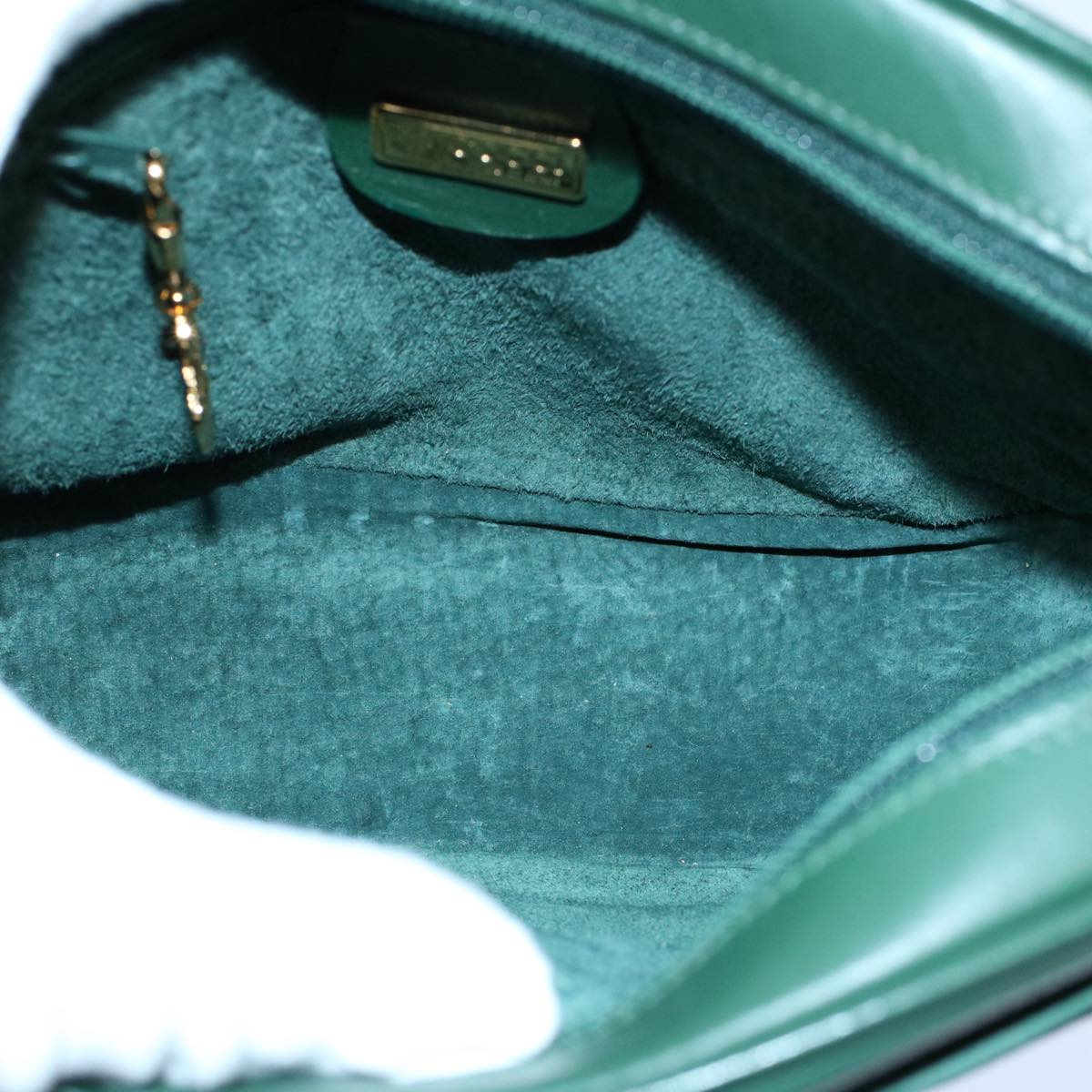 GUCCI Shoulder Bag Leather Green 007 113 0115 Auth yk8692