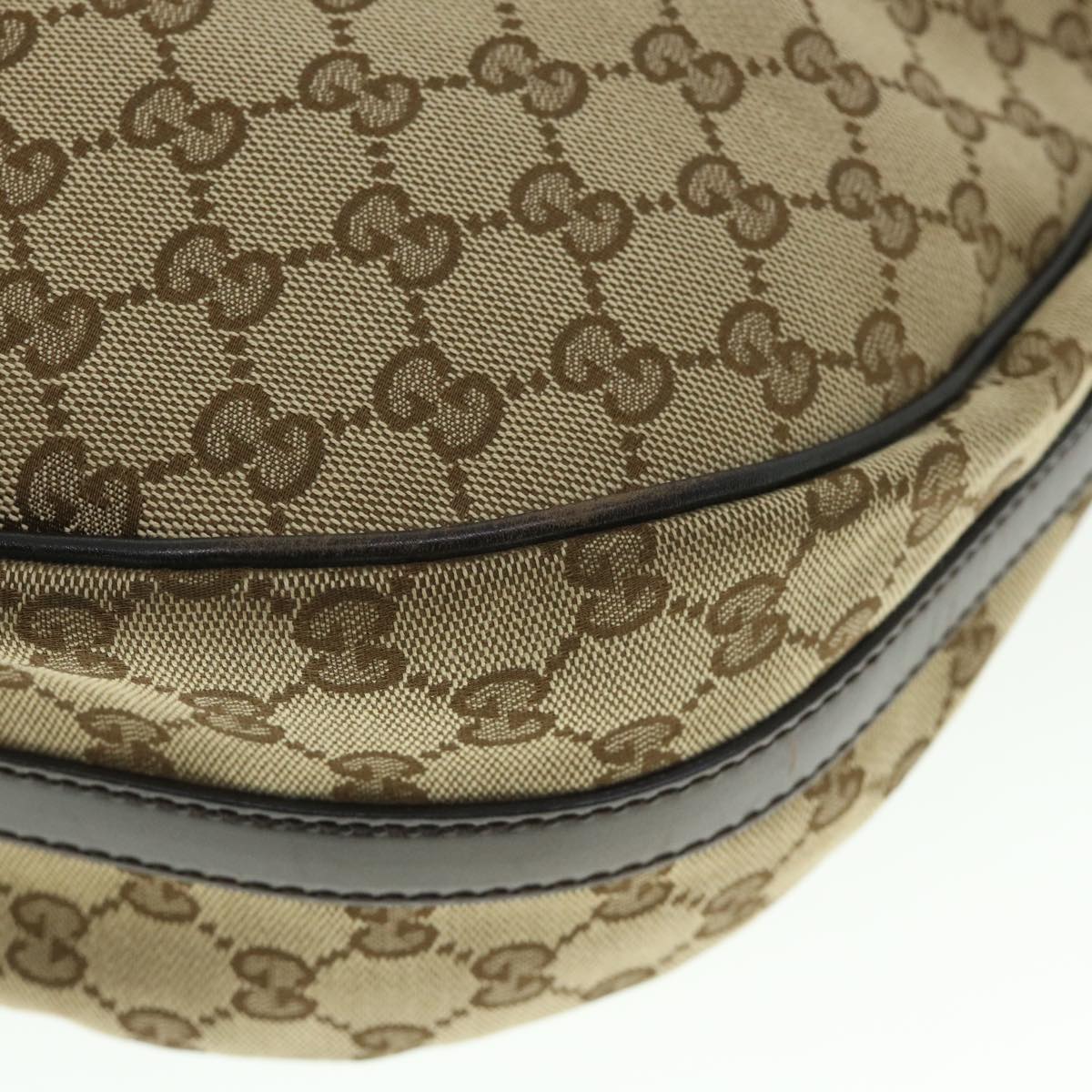 GUCCI GG Canvas Shoulder Bag Beige 232962 Auth yk8702