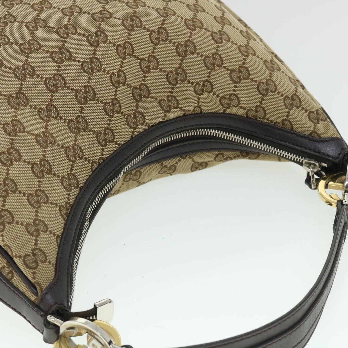 GUCCI GG Canvas Shoulder Bag Beige 232962 Auth yk8702