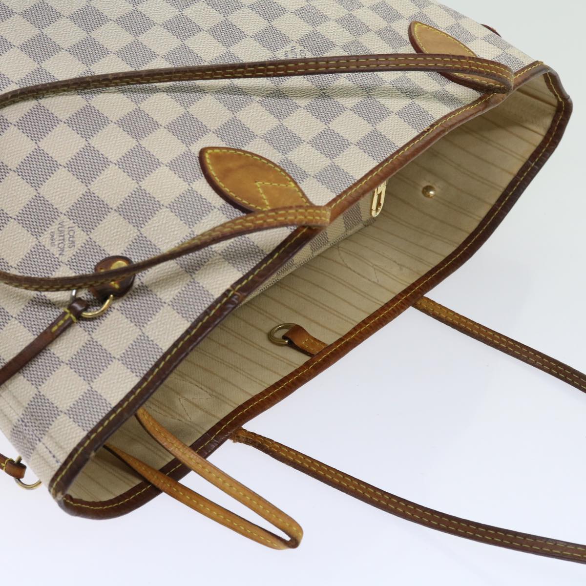 LOUIS VUITTON Damier Azur Neverfull MM Tote Bag N41605 LV Auth yk8704