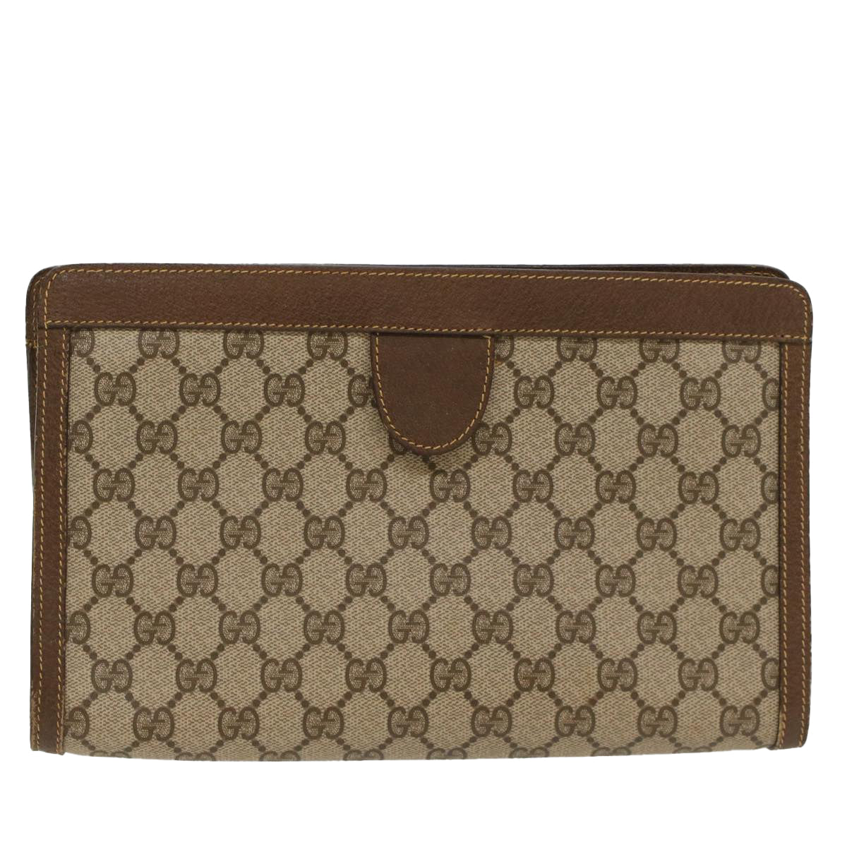 GUCCI GG Canvas Clutch Bag PVC Leather Beige 014 89 0102 Auth yk8706 - 0