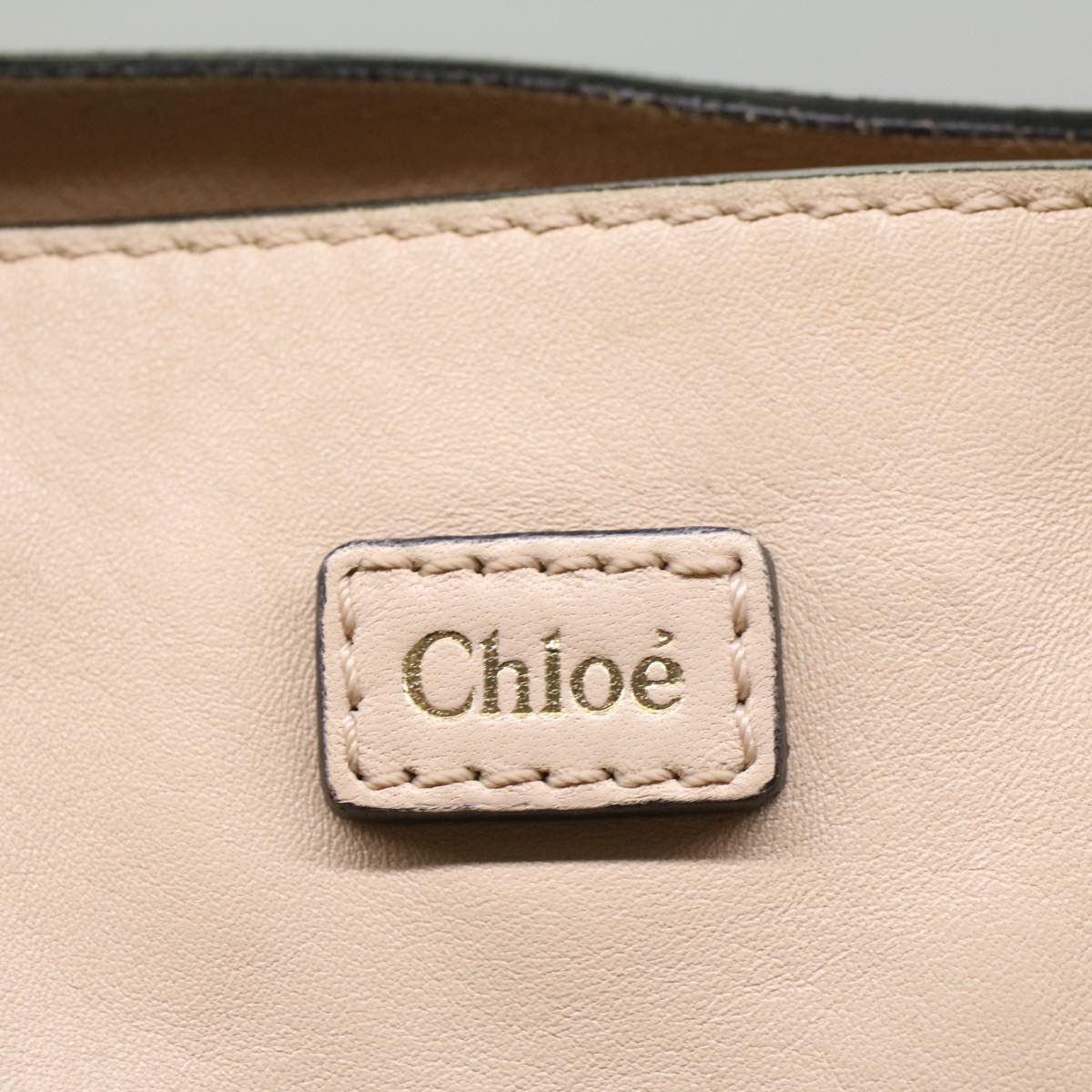 Chloe Etel Hand Bag Leather 2way Beige 03-13-50-65 Auth yk8722