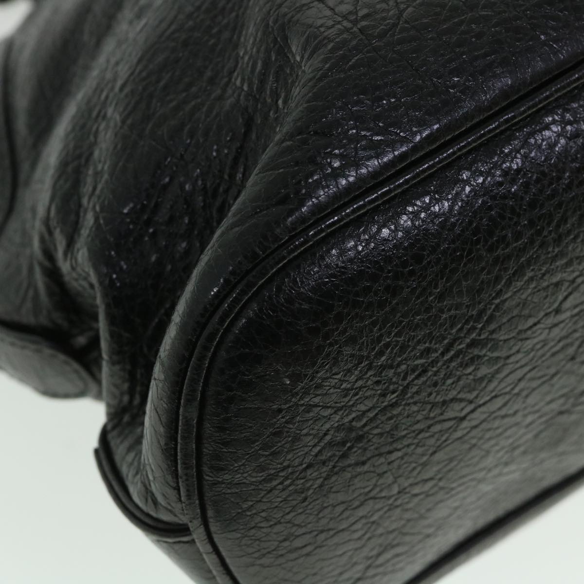 BALENCIAGA Classic Bowling Hand Bag Leather 2way Black 319371 Auth yk8729