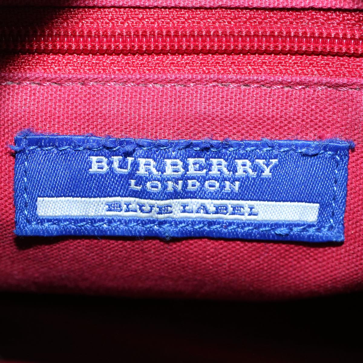 BURBERRY Nova Check Blue Label Shoulder Bag Nylon Canvas Brown Auth yk8732