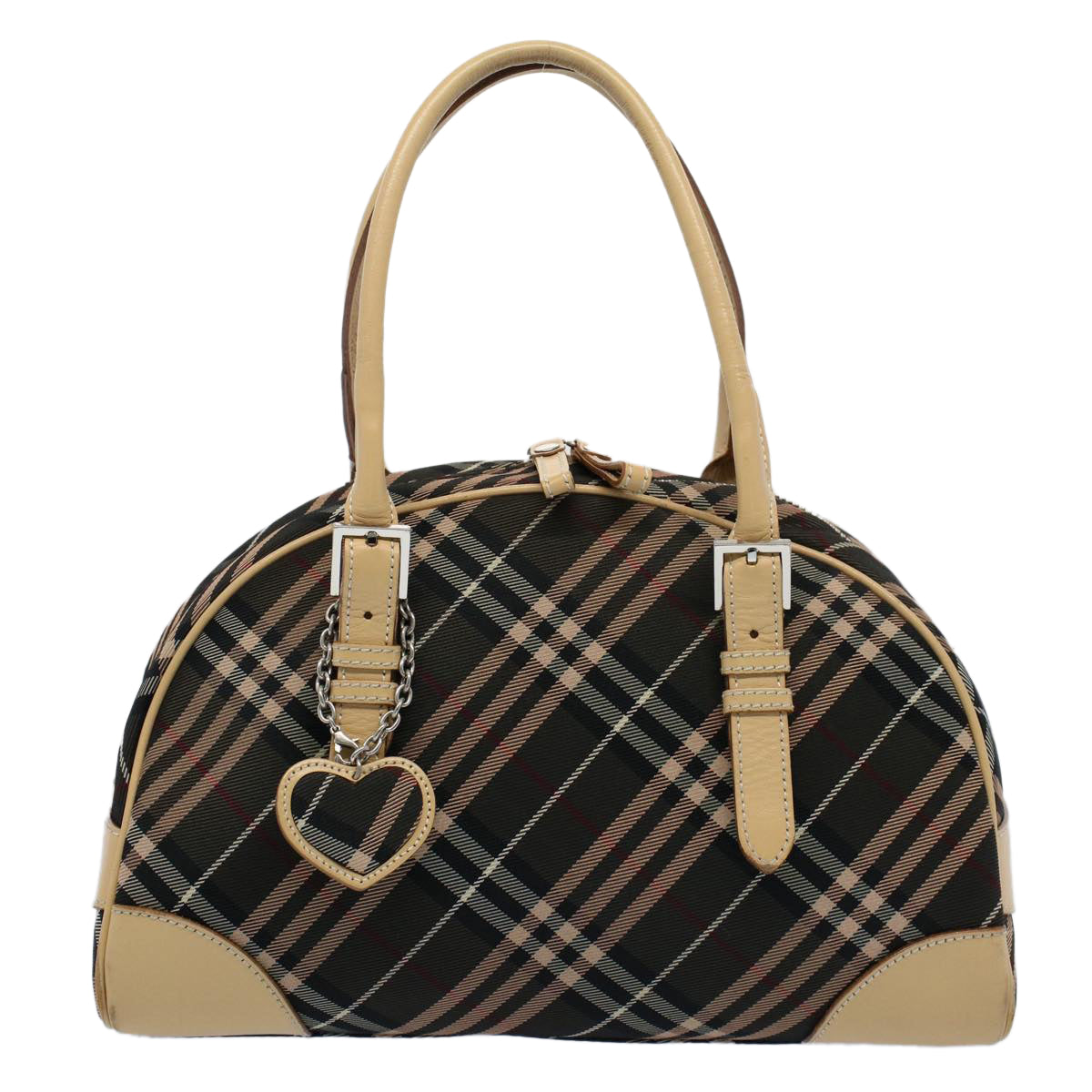 BURBERRY Nova Check Blue Label Shoulder Bag Nylon Canvas Brown Auth yk8732 - 0