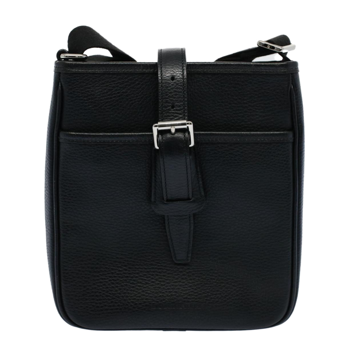 BURBERRY Shoulder Bag Leather Black Auth yk8733