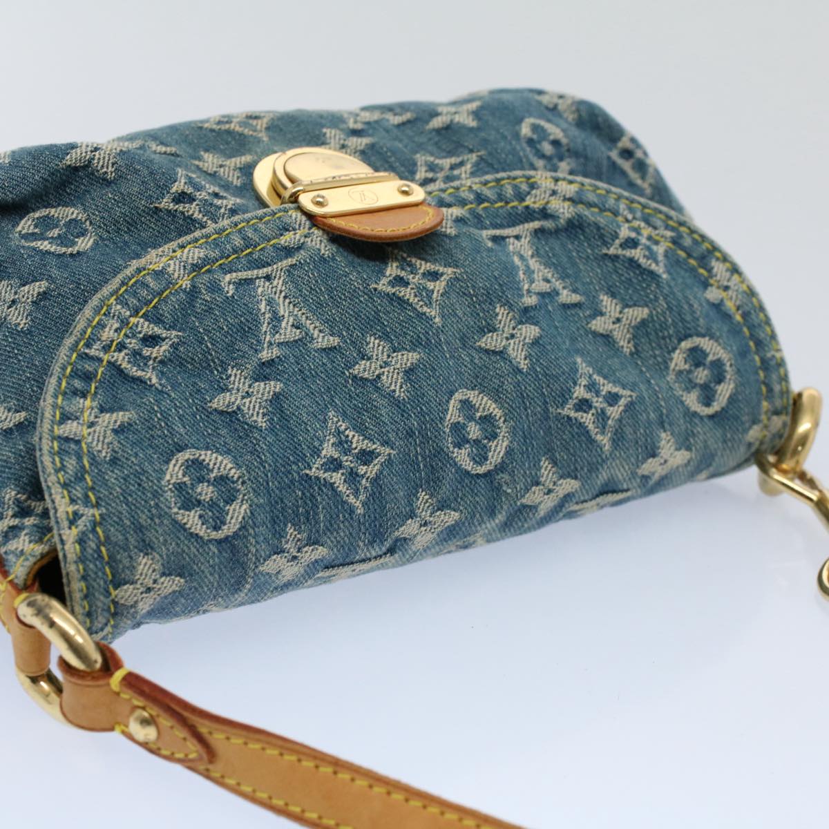 LOUIS VUITTON Monogram Denim Mini Preity Shoulder Bag Blue M95050 Auth yk8735