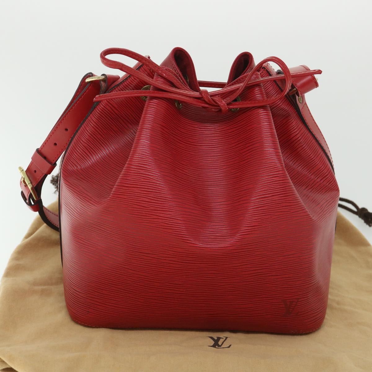 LOUIS VUITTON Epi Petit Noe Shoulder Bag Red M44107 LV Auth yk8739