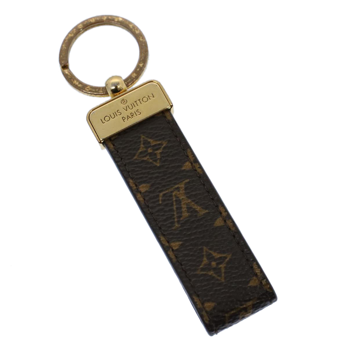 LOUIS VUITTON Monogram Porte Cles Dragonne Key Holder M65221 LV Auth yk8742