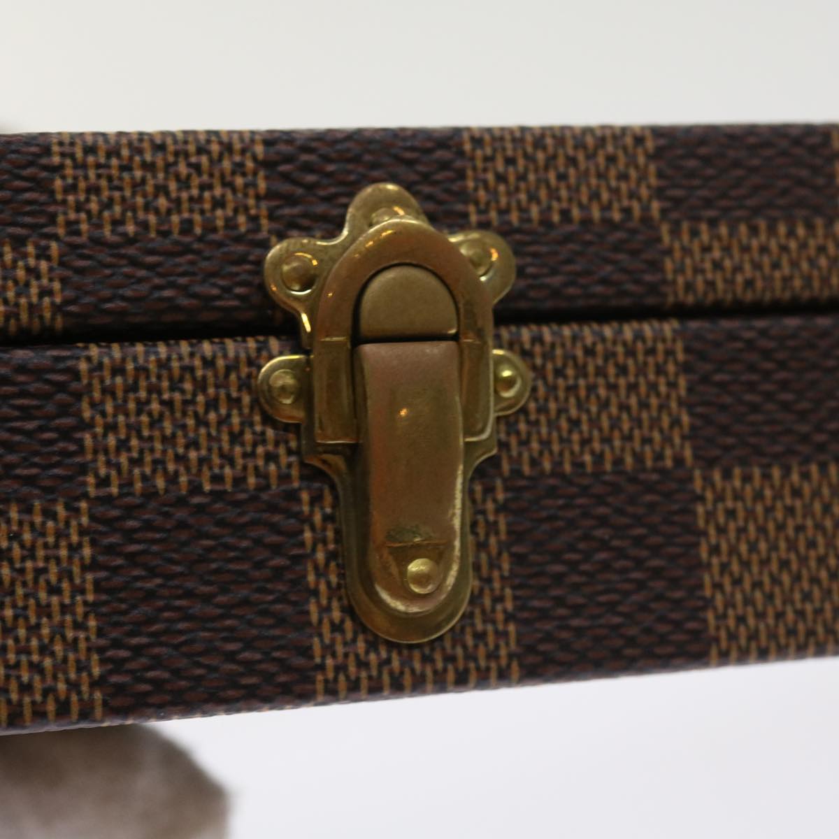 LOUIS VUITTON Damier Ebene Watch Case Trunk LV Auth yk8757A