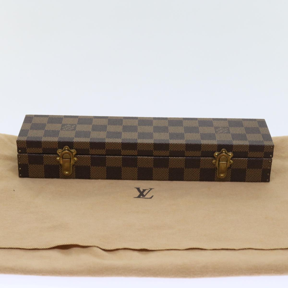 LOUIS VUITTON Damier Ebene Watch Case Trunk LV Auth yk8757A