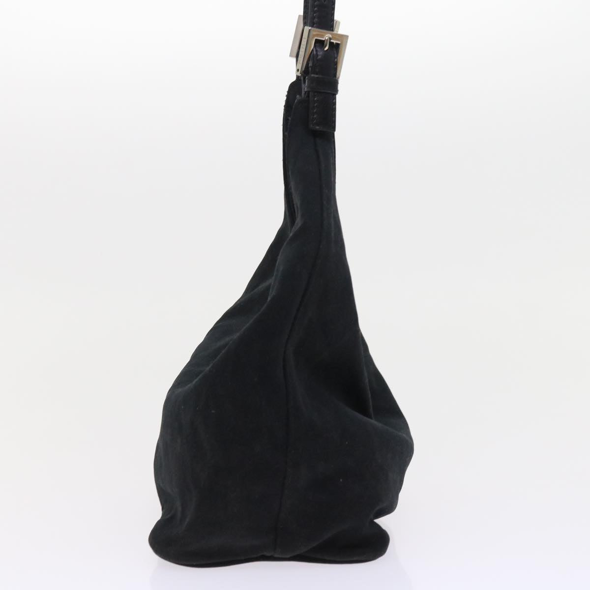 FENDI Mamma Baguette Shoulder Bag Nylon Black Auth yk8798