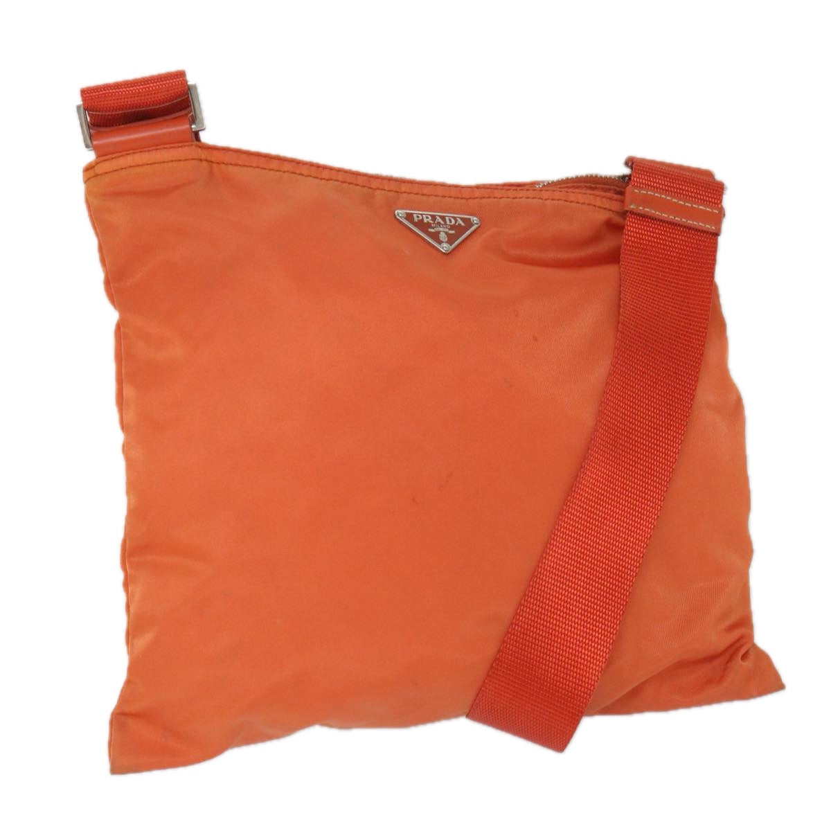 PRADA Shoulder Bag Nylon Orange Auth yk8807