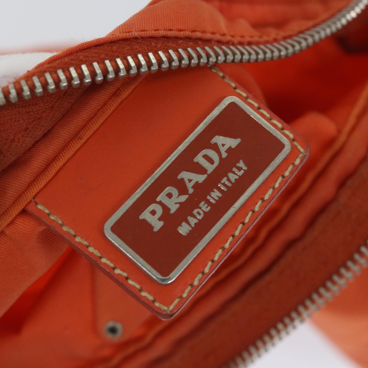 PRADA Shoulder Bag Nylon Orange Auth yk8807