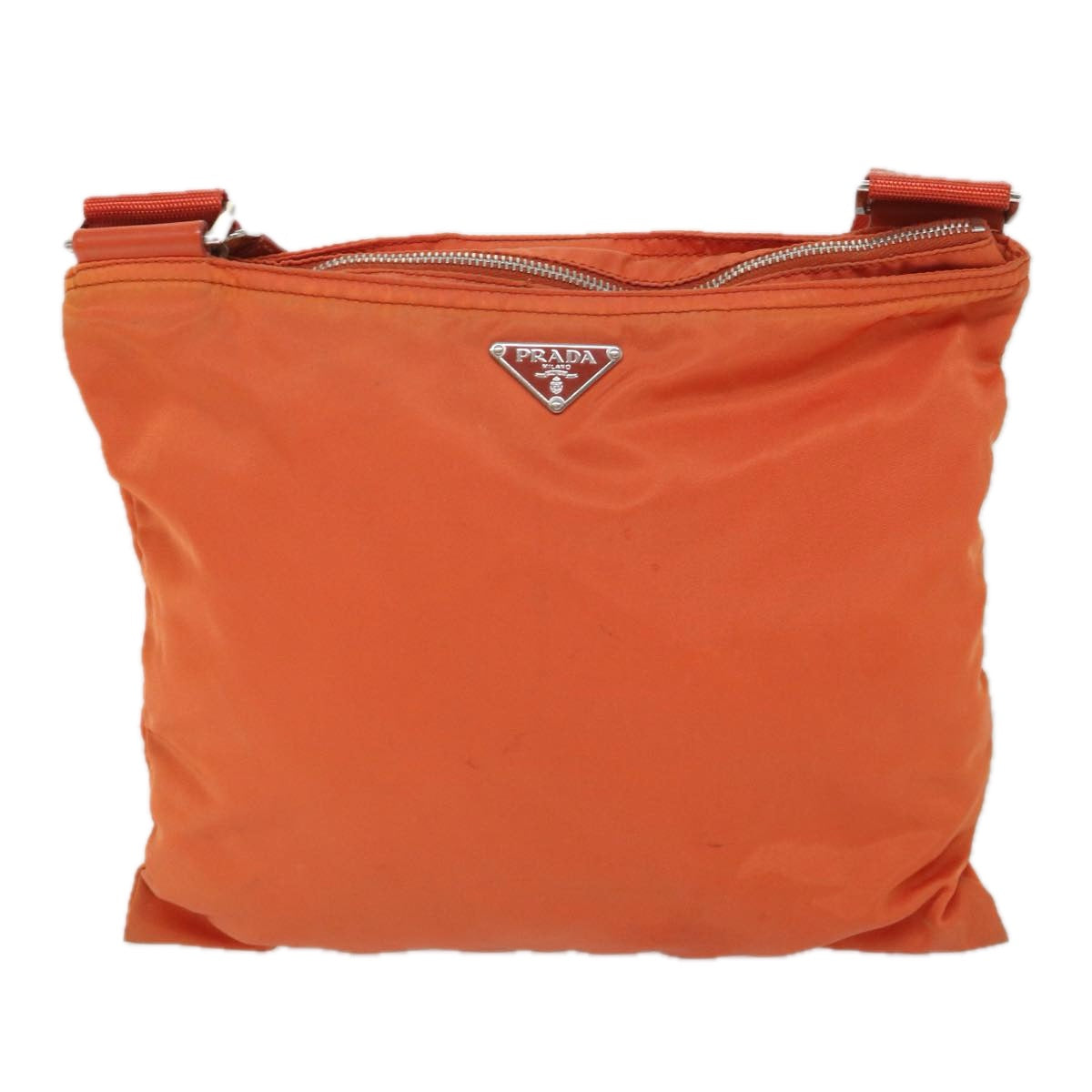 PRADA Shoulder Bag Nylon Orange Auth yk8807