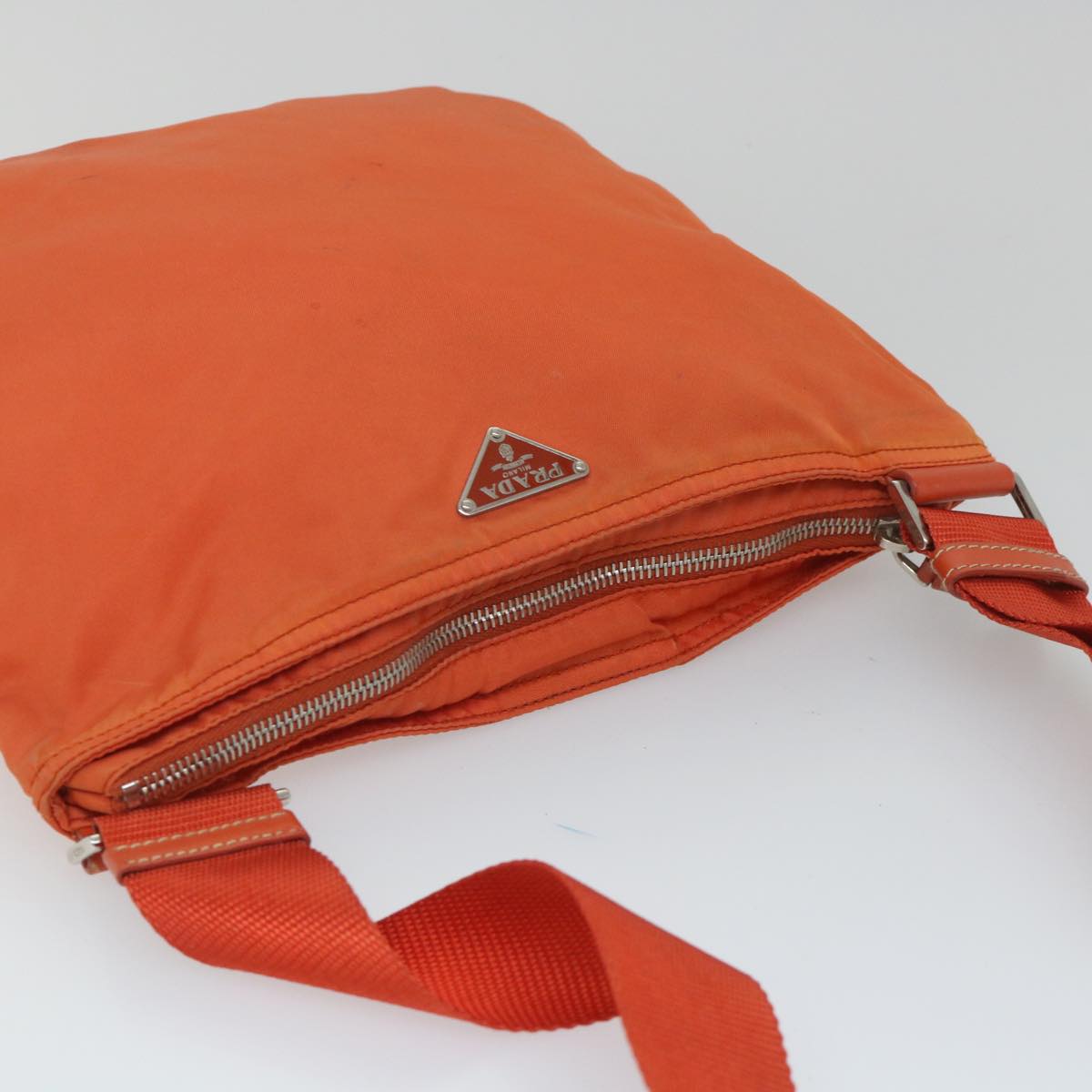 PRADA Shoulder Bag Nylon Orange Auth yk8807