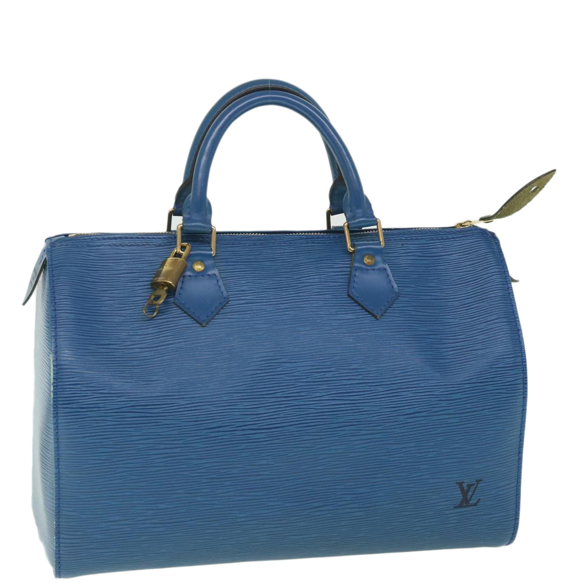 LOUIS VUITTON Epi Speedy 30 Hand Bag Toledo Blue M43005 LV Auth yk8856