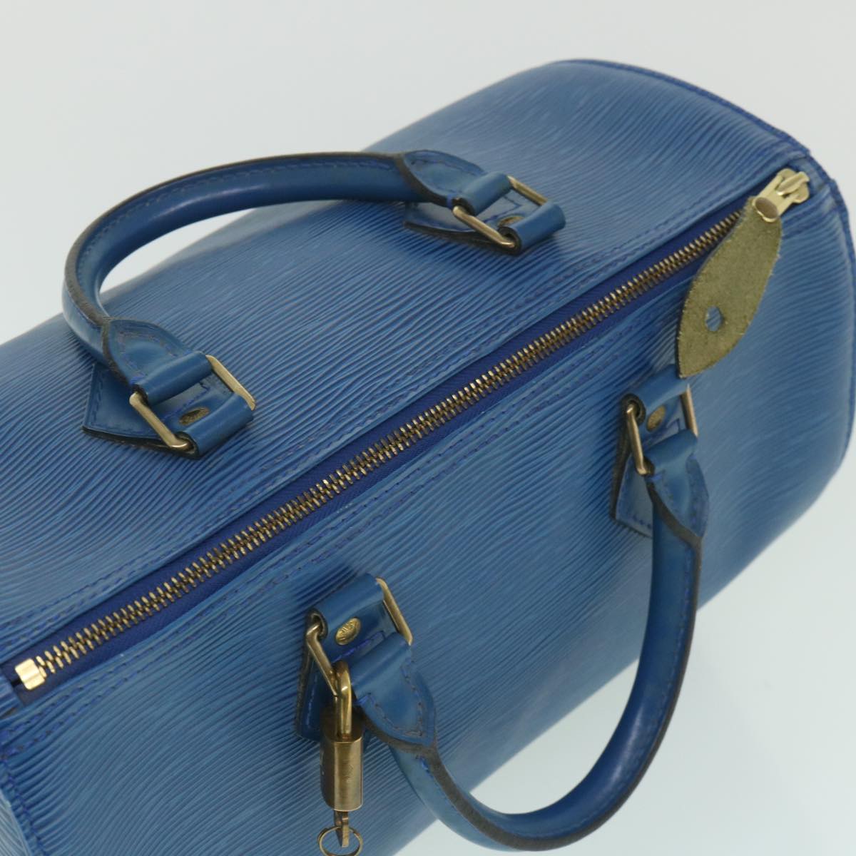 LOUIS VUITTON Epi Speedy 30 Hand Bag Toledo Blue M43005 LV Auth yk8856