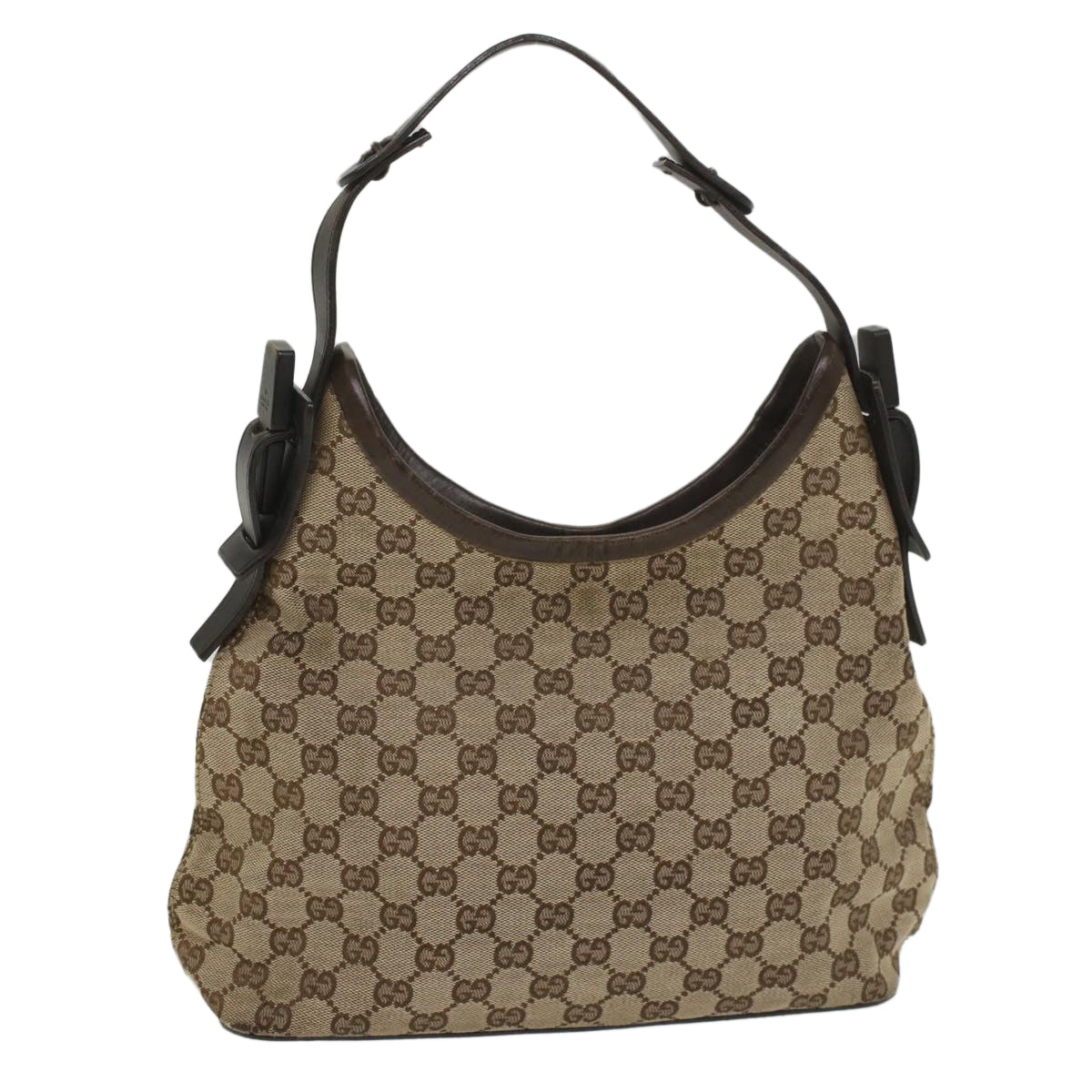 GUCCI GG Canvas Shoulder Bag Beige 107752 Auth yk8859