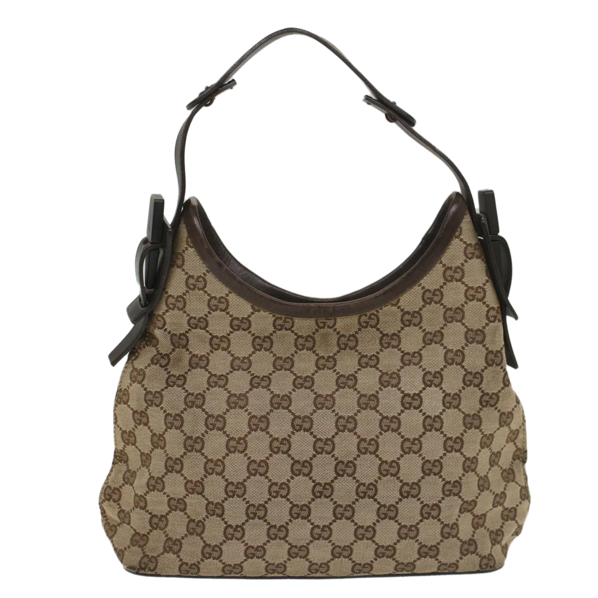 GUCCI GG Canvas Shoulder Bag Beige 107752 Auth yk8859