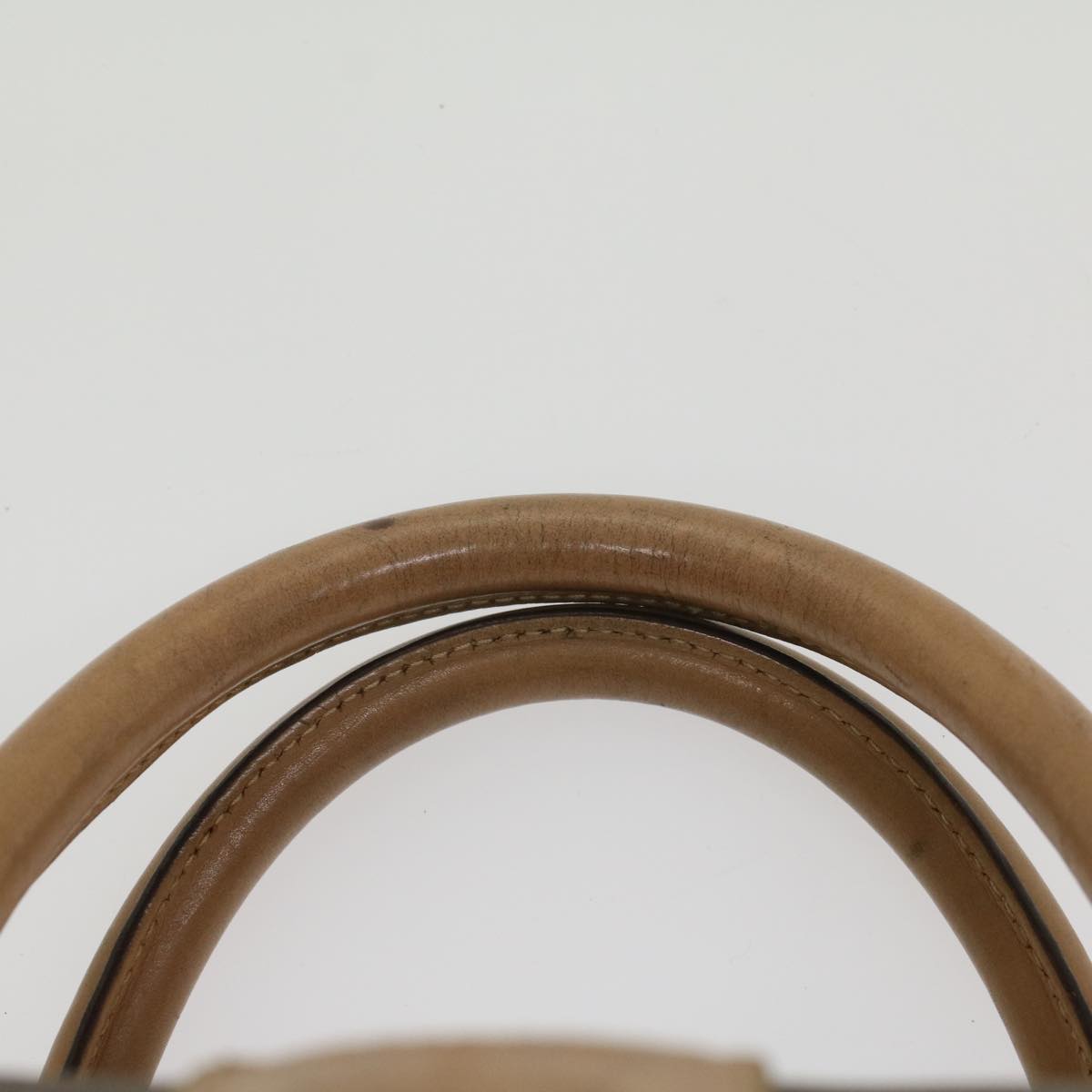 CELINE Macadam Canvas Boston Bag PVC Leather Brown Auth yk8897