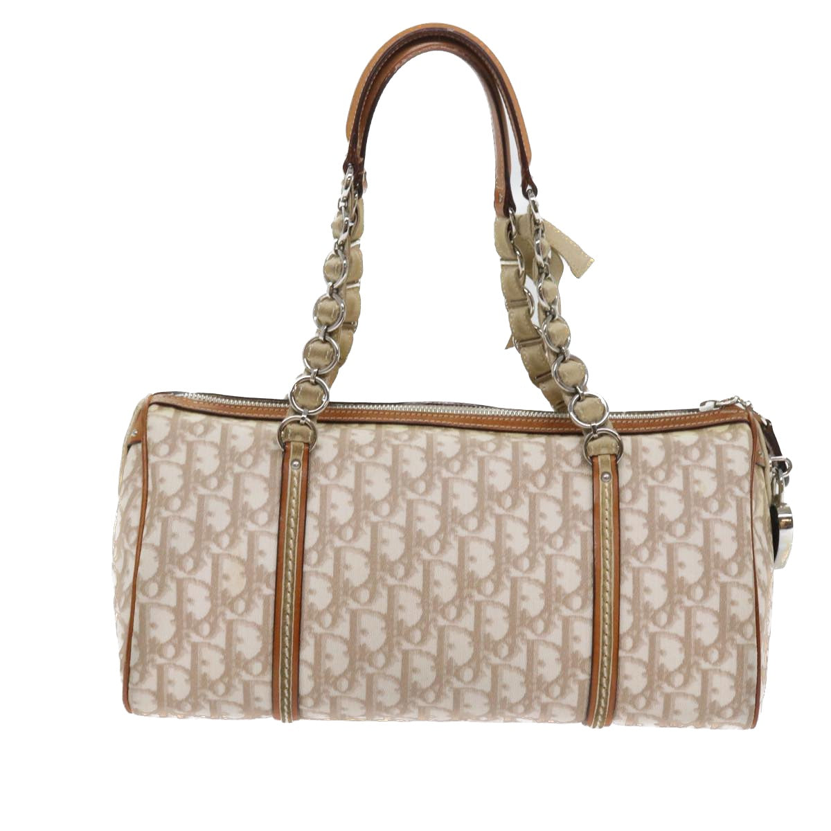 Christian Dior Trotter Romantic Shoulder Bag Beige Auth yk8902