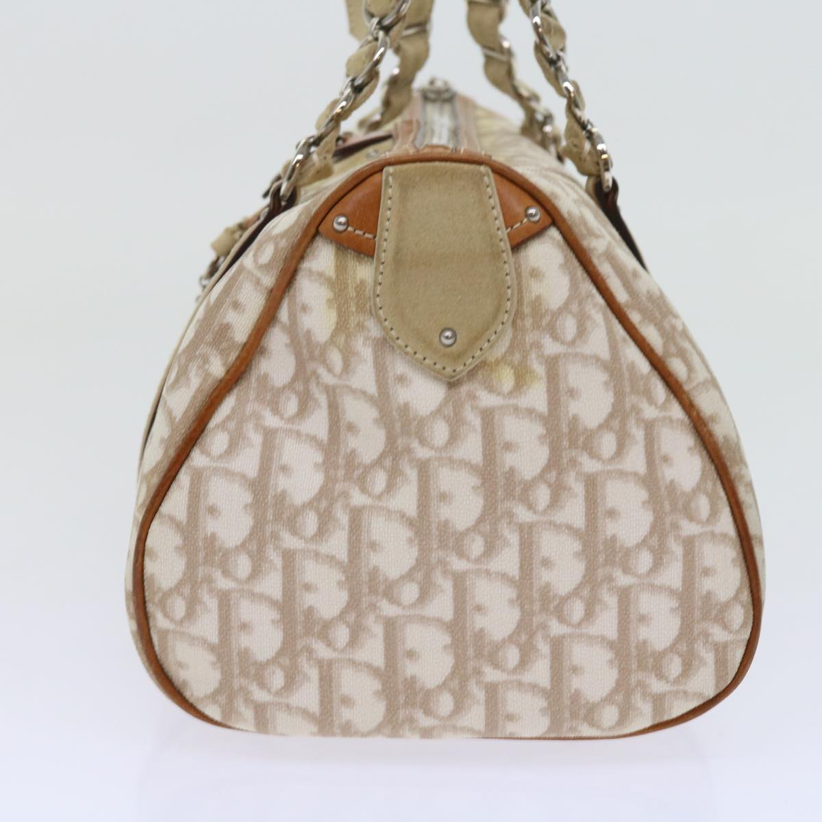 Christian Dior Trotter Romantic Shoulder Bag Beige Auth yk8902