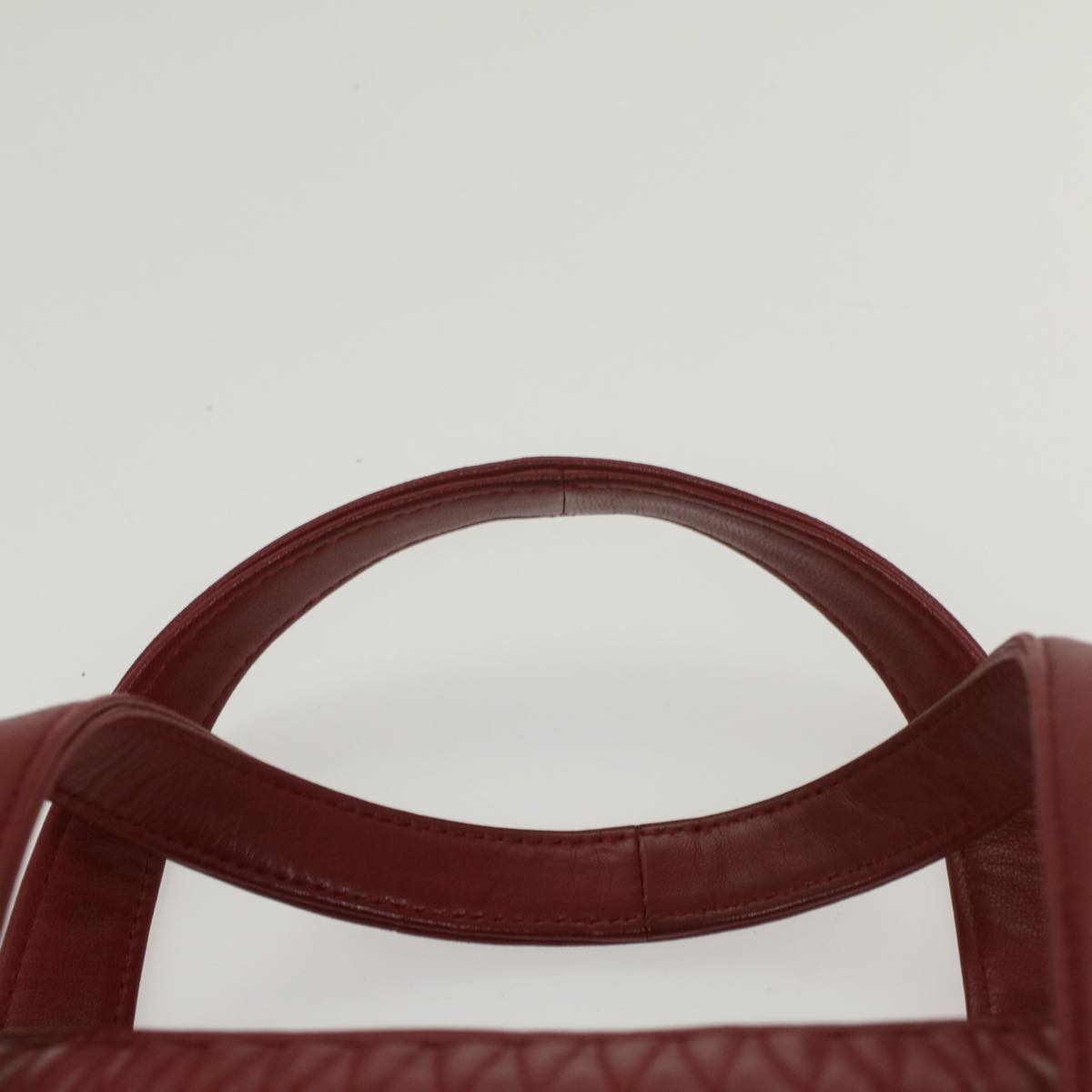 BALLY Quilted Hand Bag Leather Red Auth yk8917