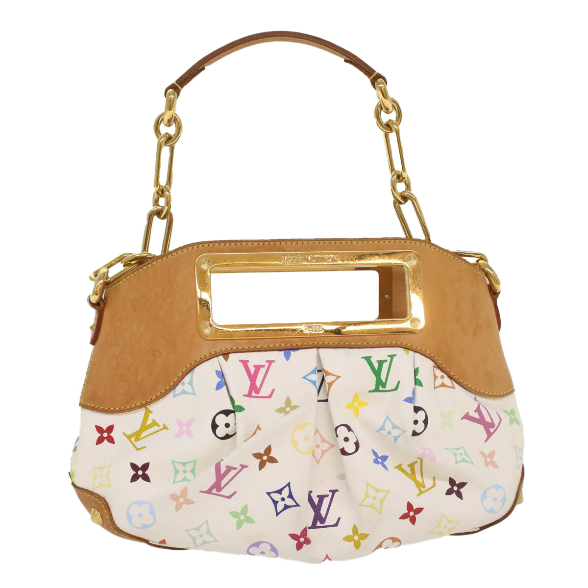 LOUIS VUITTON Monogram Multicolor Judy PM Shoulder Bag White M40257 Auth yk8990