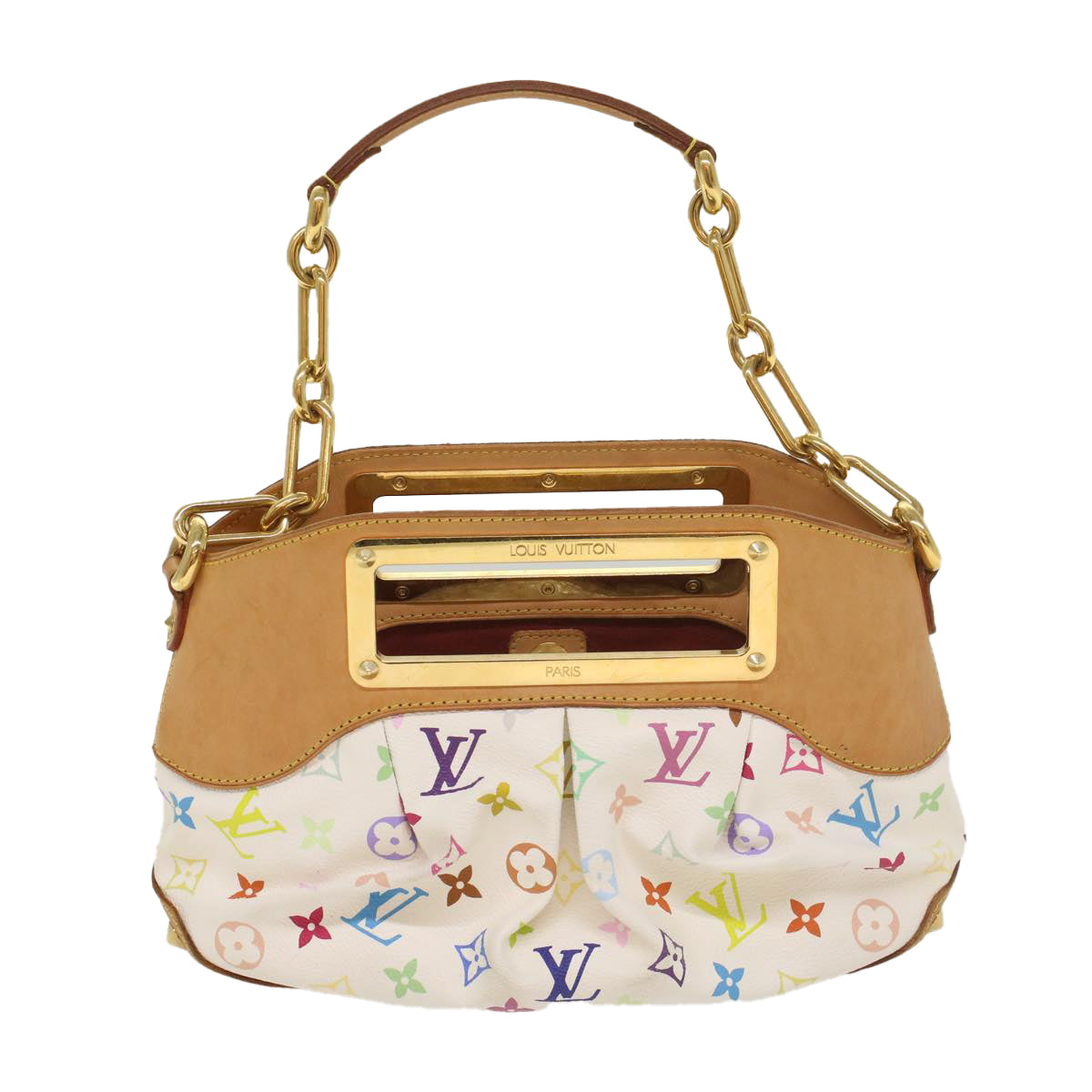 LOUIS VUITTON Monogram Multicolor Judy PM Shoulder Bag White M40257 Auth yk8990