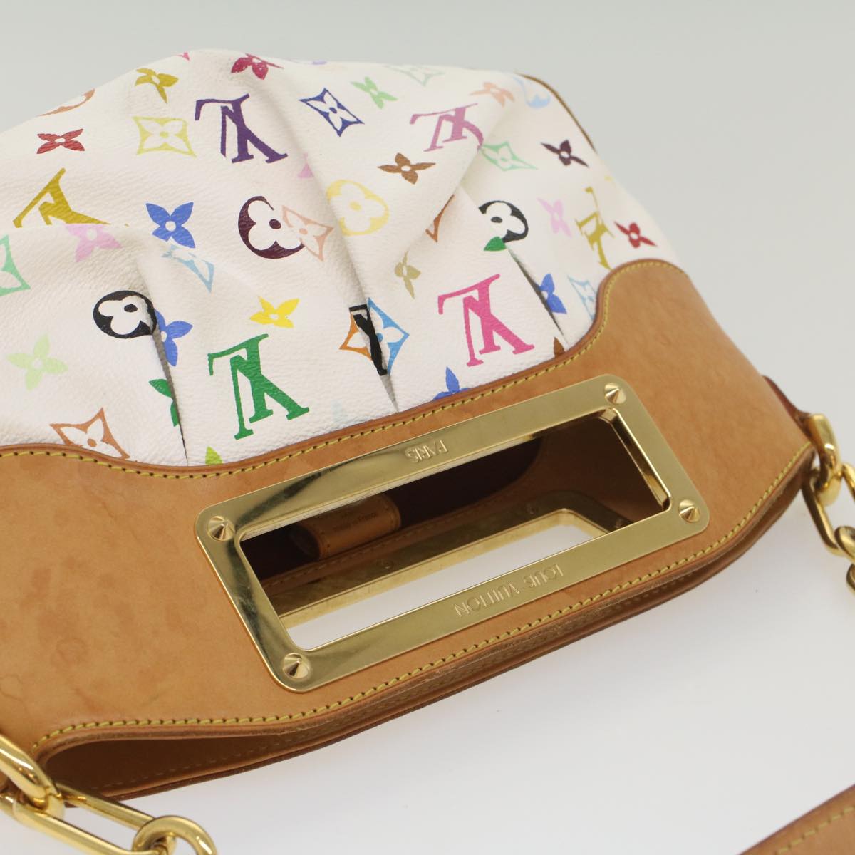 LOUIS VUITTON Monogram Multicolor Judy PM Shoulder Bag White M40257 Auth yk8990