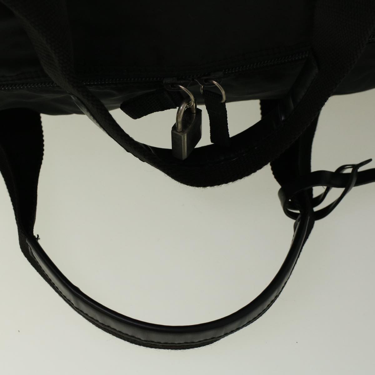 PRADA Boston Bag Nylon 2way Black Auth yk9013