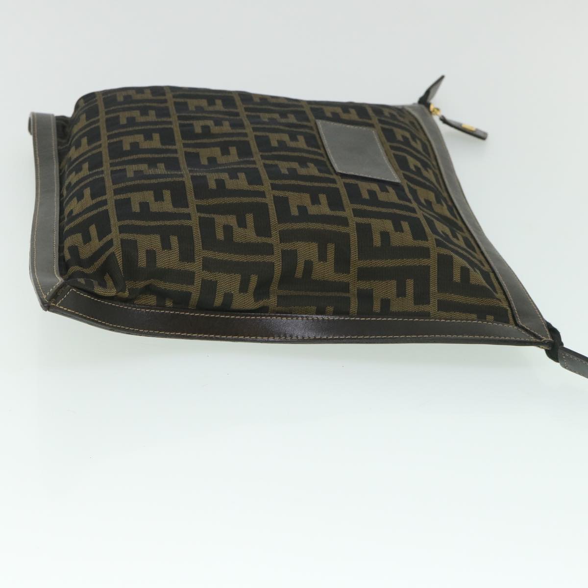 FENDI Zucca Canvas Clutch Bag Black Brown Auth yk9025