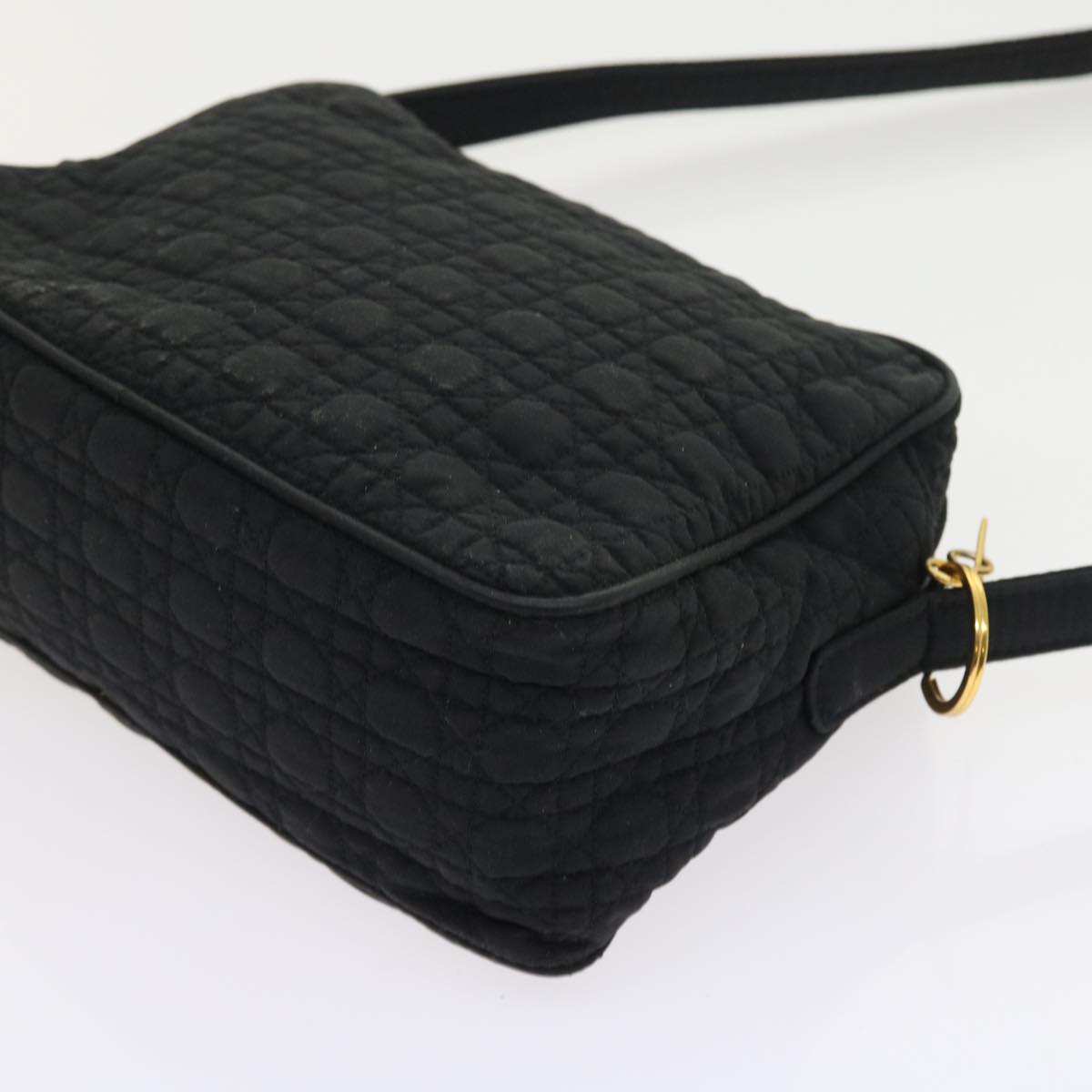 Christian Dior Lady Dior Canage Shoulder Bag Nylon Black Auth yk9056