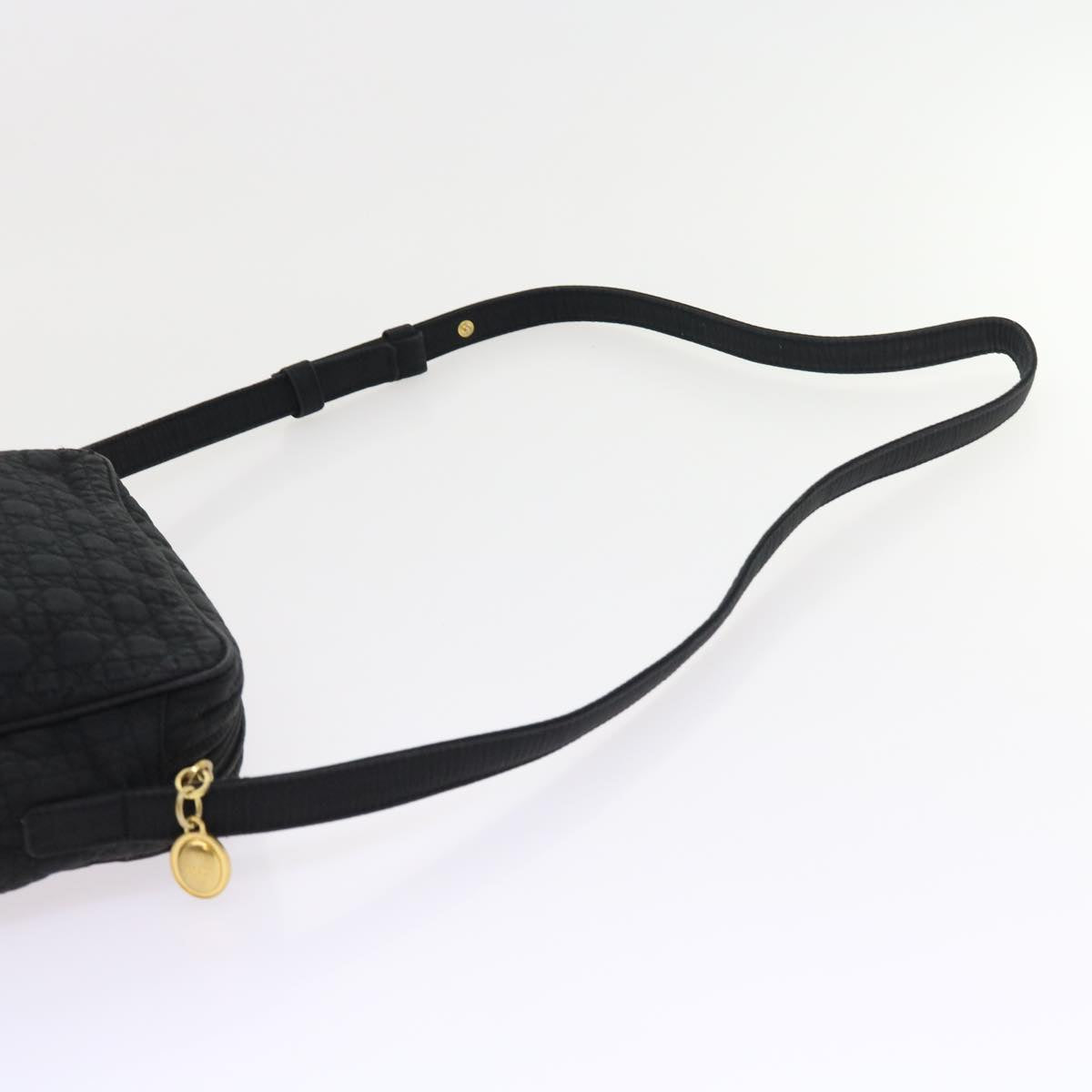 Christian Dior Lady Dior Canage Shoulder Bag Nylon Black Auth yk9056