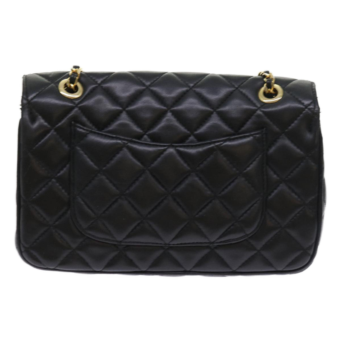 GIVENCHY Quilted Chain Shoulder Bag Leather Black Auth yk9058 - 0