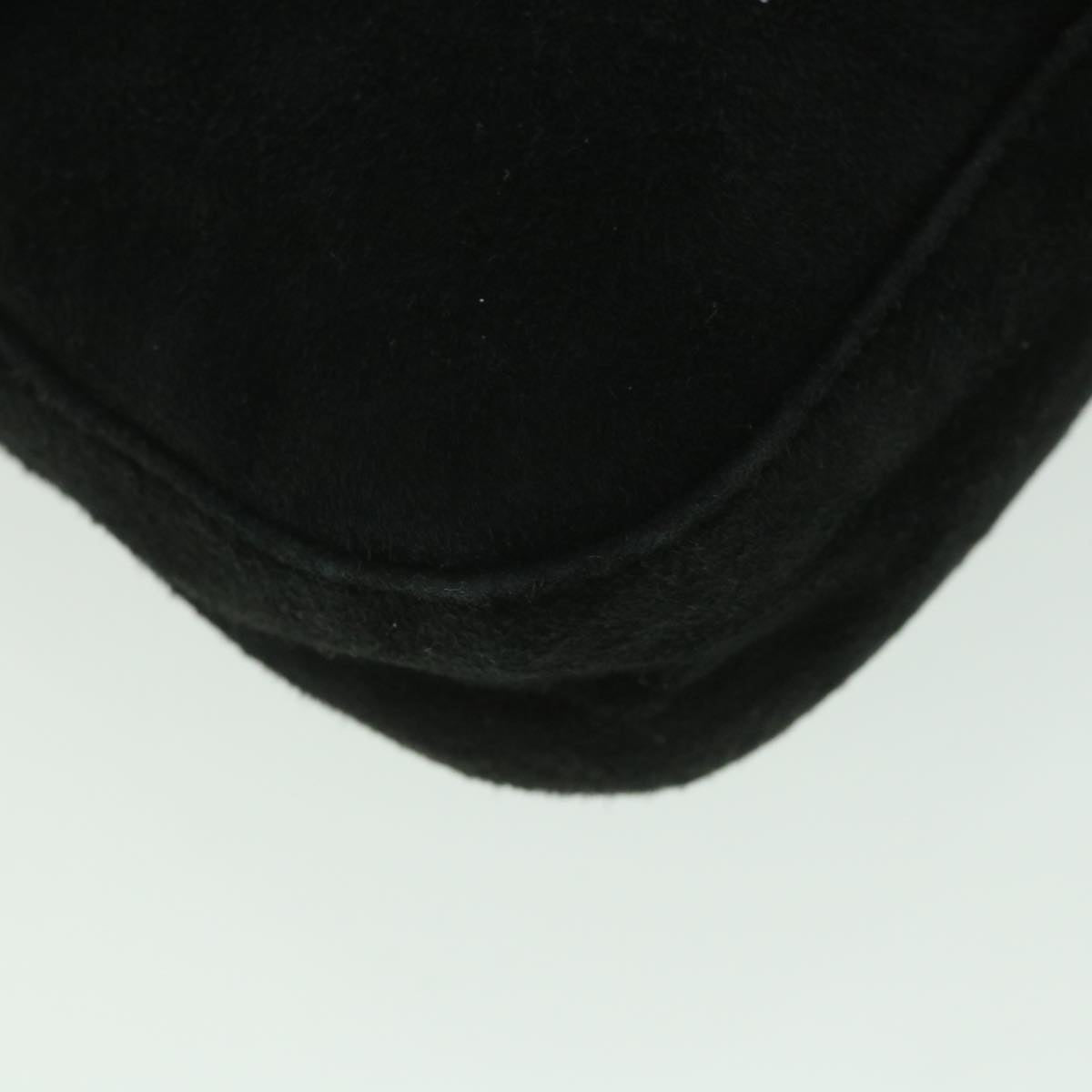 FENDI Mamma Baguette Shoulder Bag Suede Black Auth yk9075