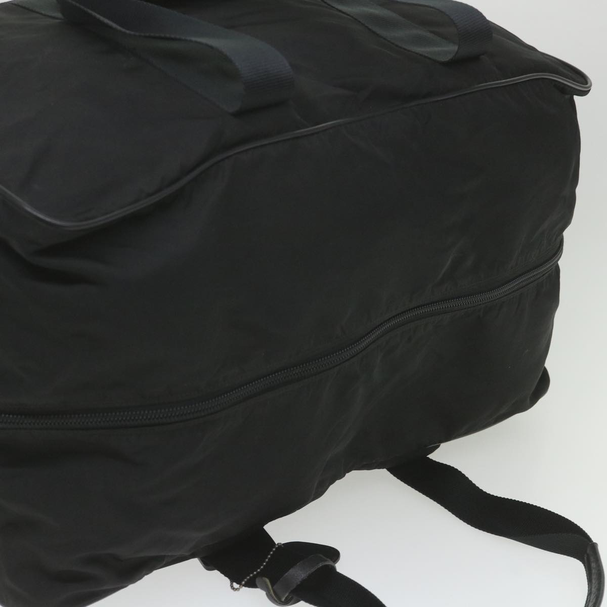 PRADA Boston Bag Nylon Black Auth yk9091