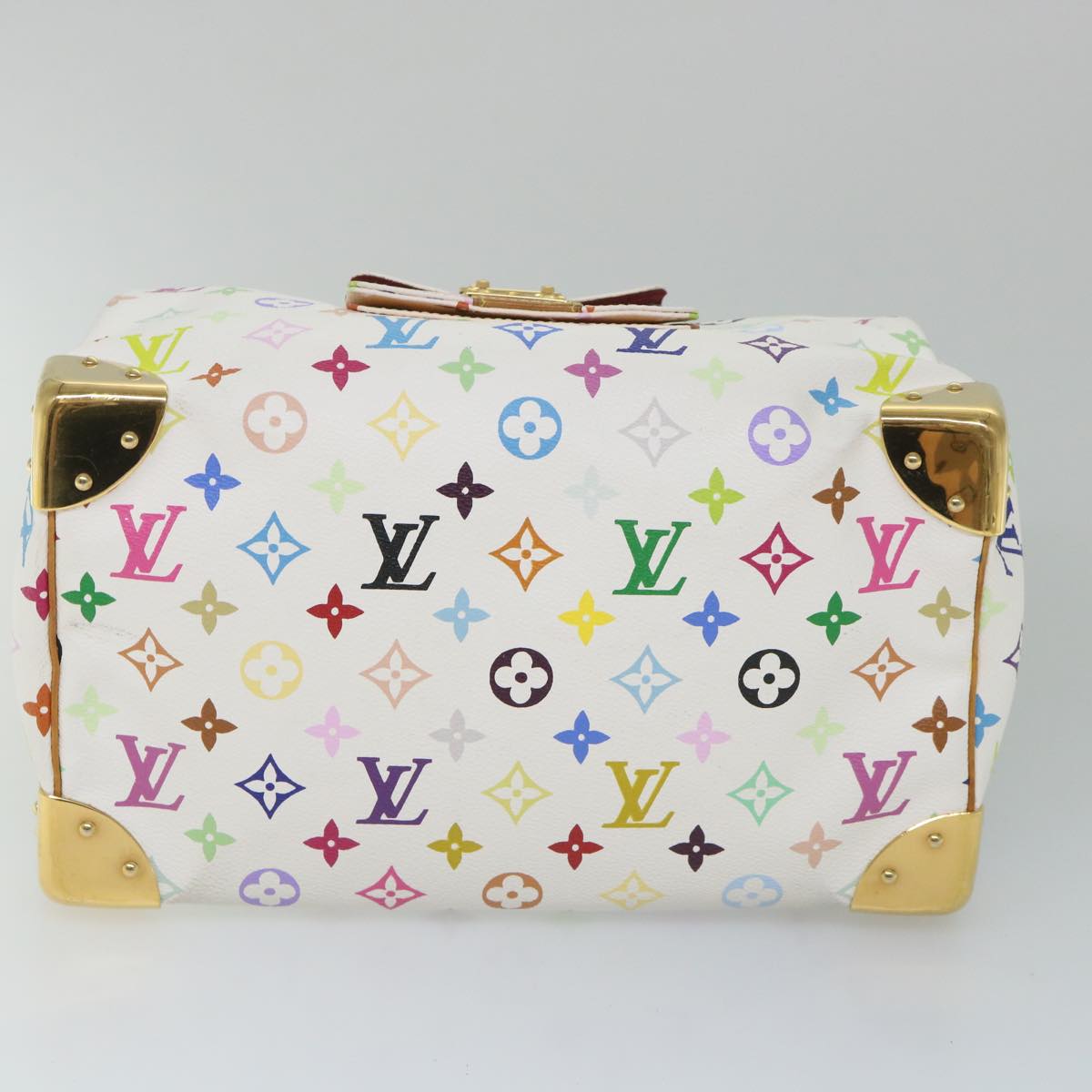 LOUIS VUITTON Monogram Multicolor Speedy 30 Hand Bag White M92643 LV Auth yk9115