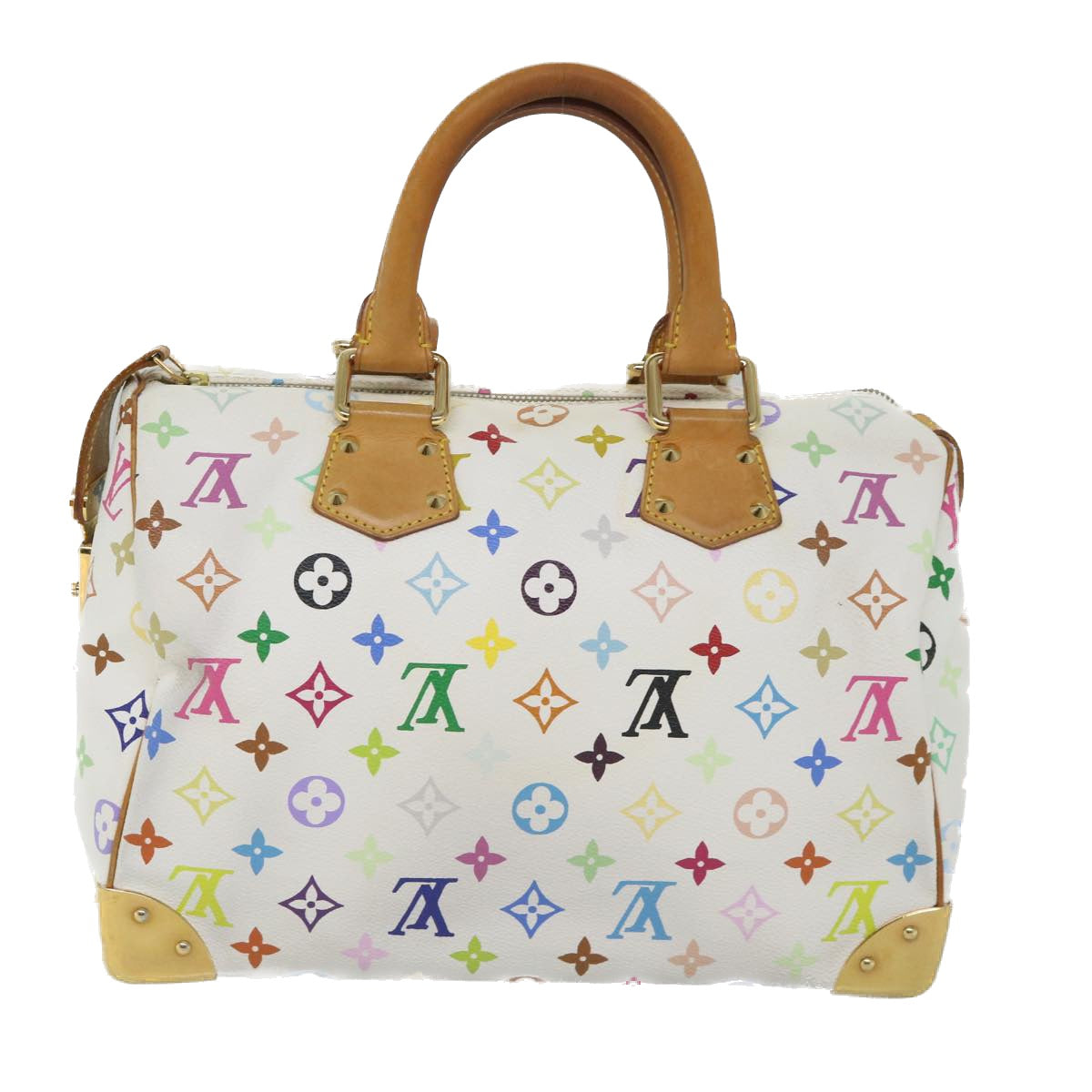 LOUIS VUITTON Monogram Multicolor Speedy 30 Hand Bag White M92643 LV Auth yk9115 - 0