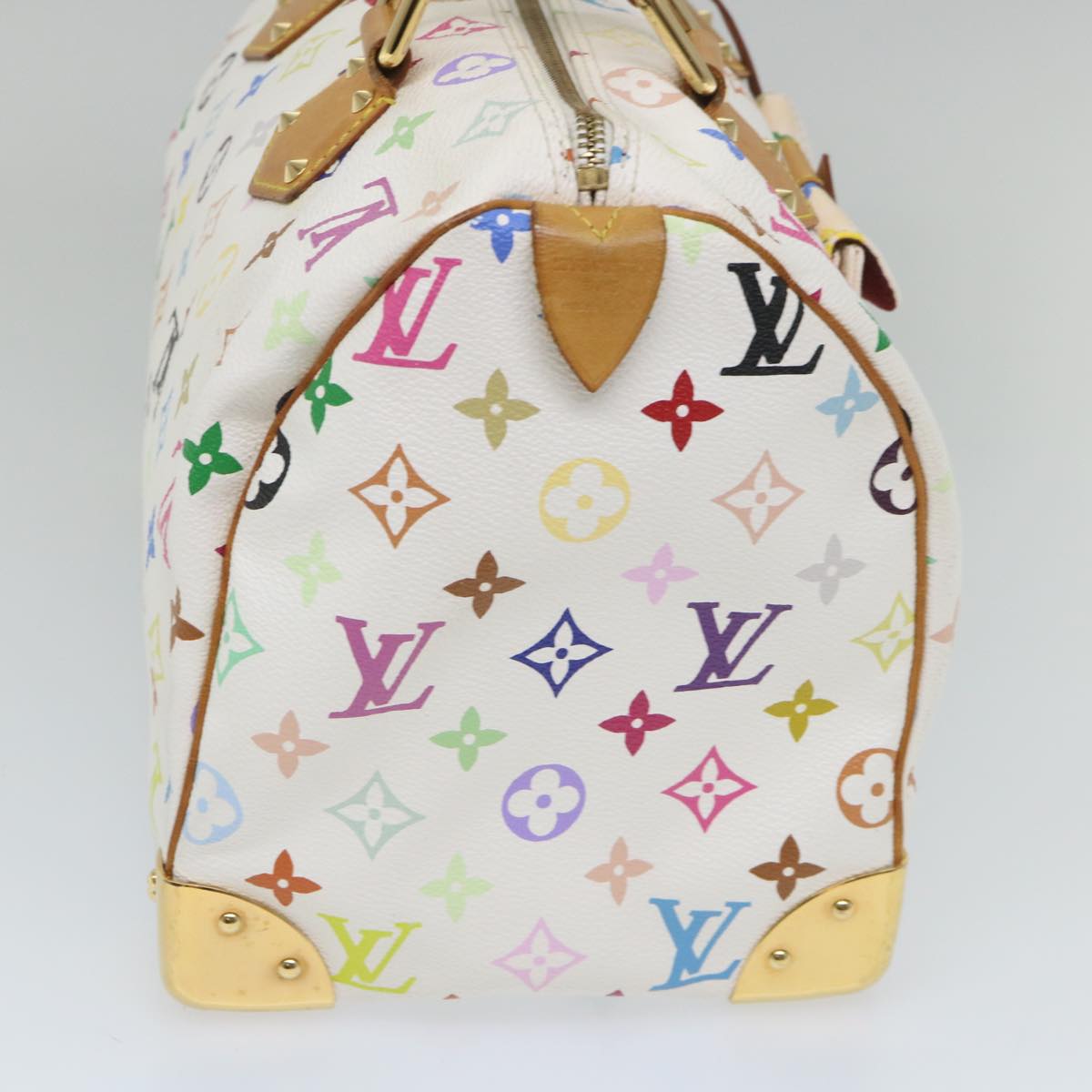 LOUIS VUITTON Monogram Multicolor Speedy 30 Hand Bag White M92643 LV Auth yk9115