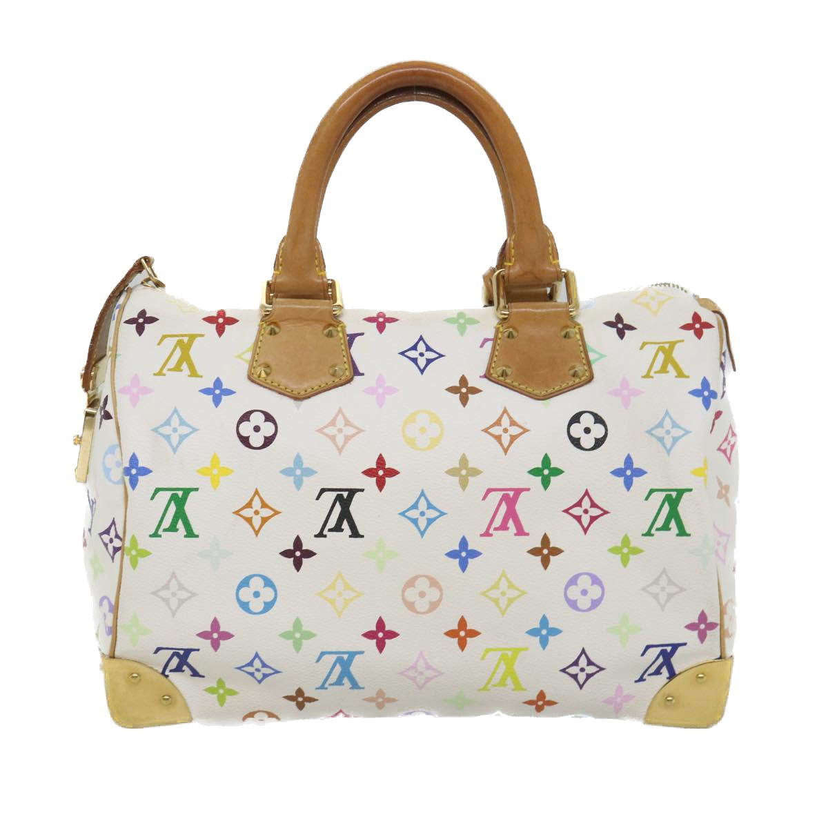 LOUIS VUITTON Monogram Multicolor Speedy 30 Hand Bag White M92643 LV Auth yk9116 - 0