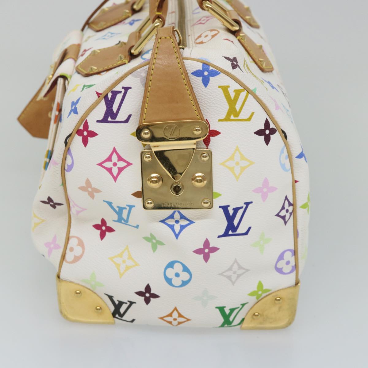 LOUIS VUITTON Monogram Multicolor Speedy 30 Hand Bag White M92643 LV Auth yk9116