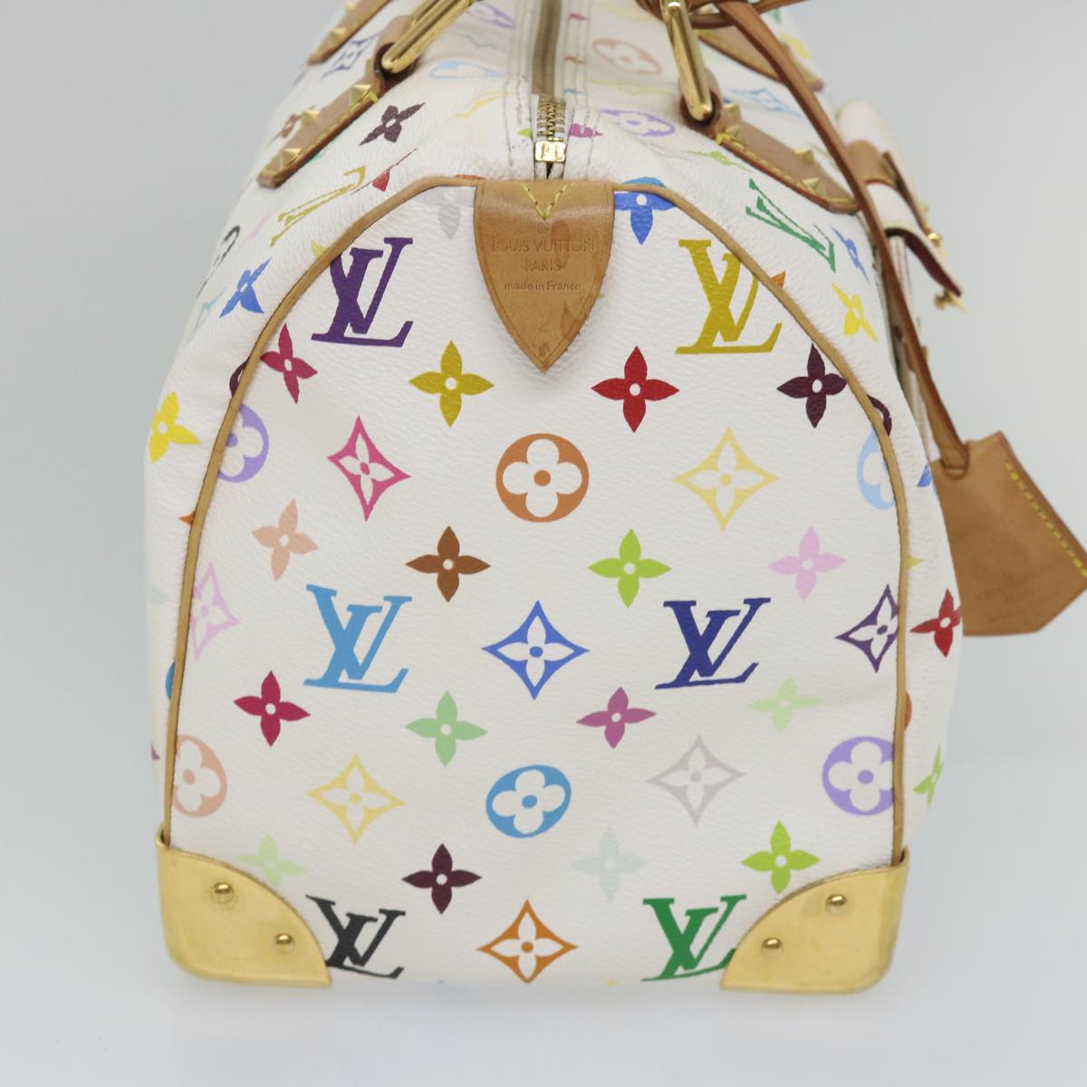 LOUIS VUITTON Monogram Multicolor Speedy 30 Hand Bag White M92643 LV Auth yk9116