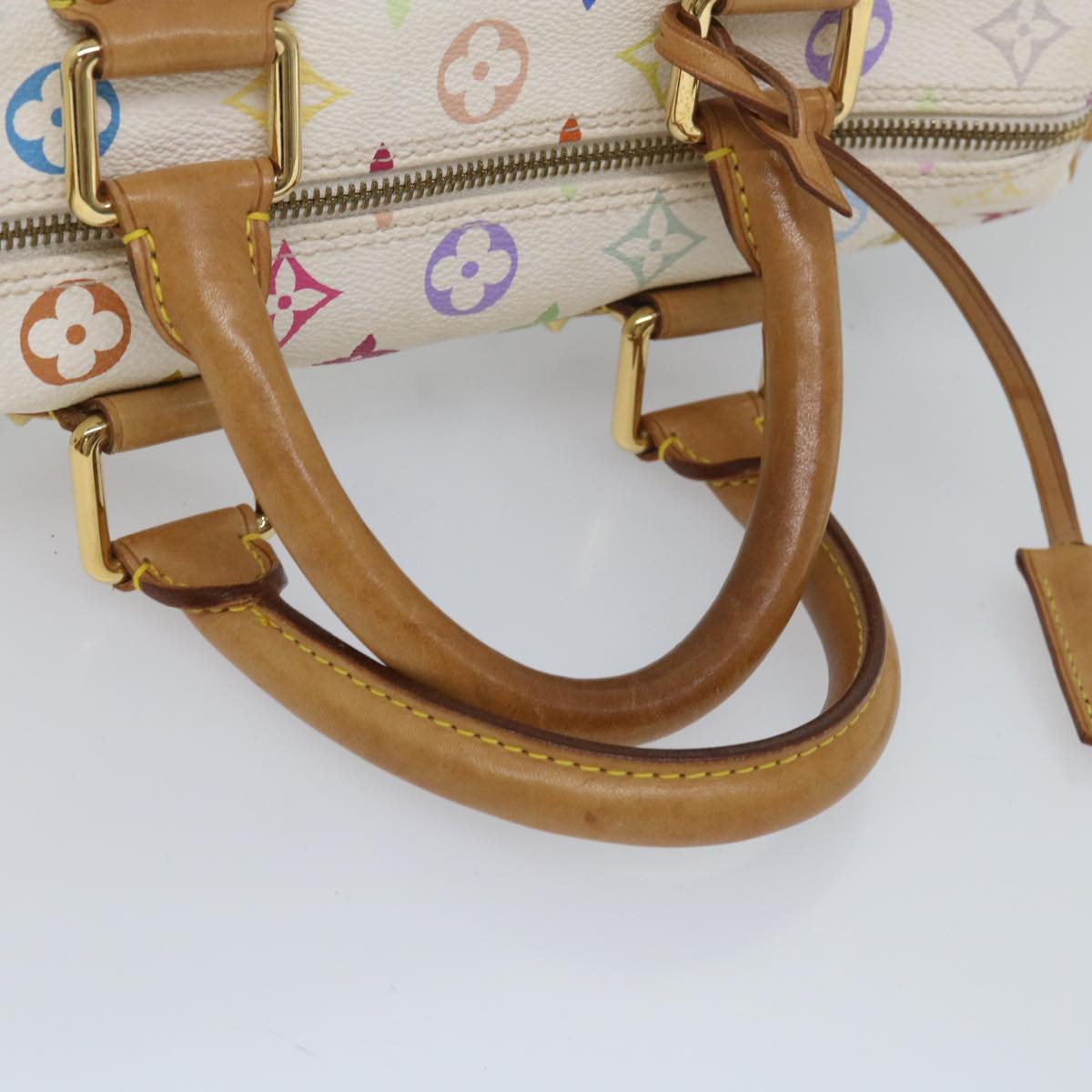 LOUIS VUITTON Monogram Multicolor Speedy 30 Hand Bag White M92643 LV Auth yk9116