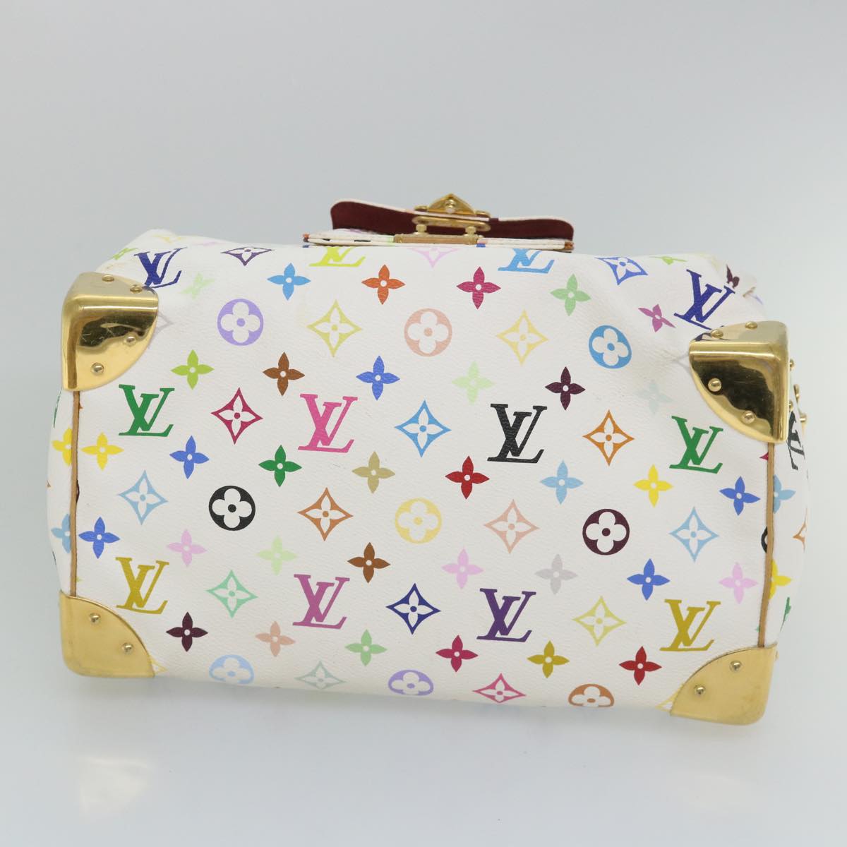 LOUIS VUITTON Monogram Multicolor Speedy 30 Hand Bag White M92643 LV Auth yk9116