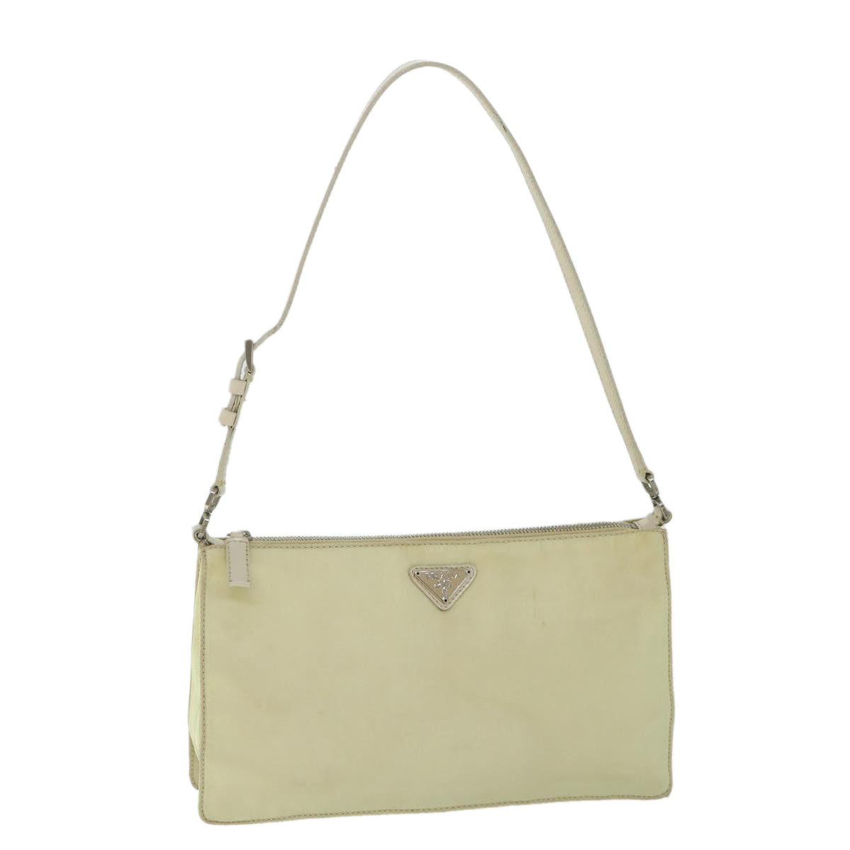 PRADA Shoulder Bag Nylon Beige Auth yk9124