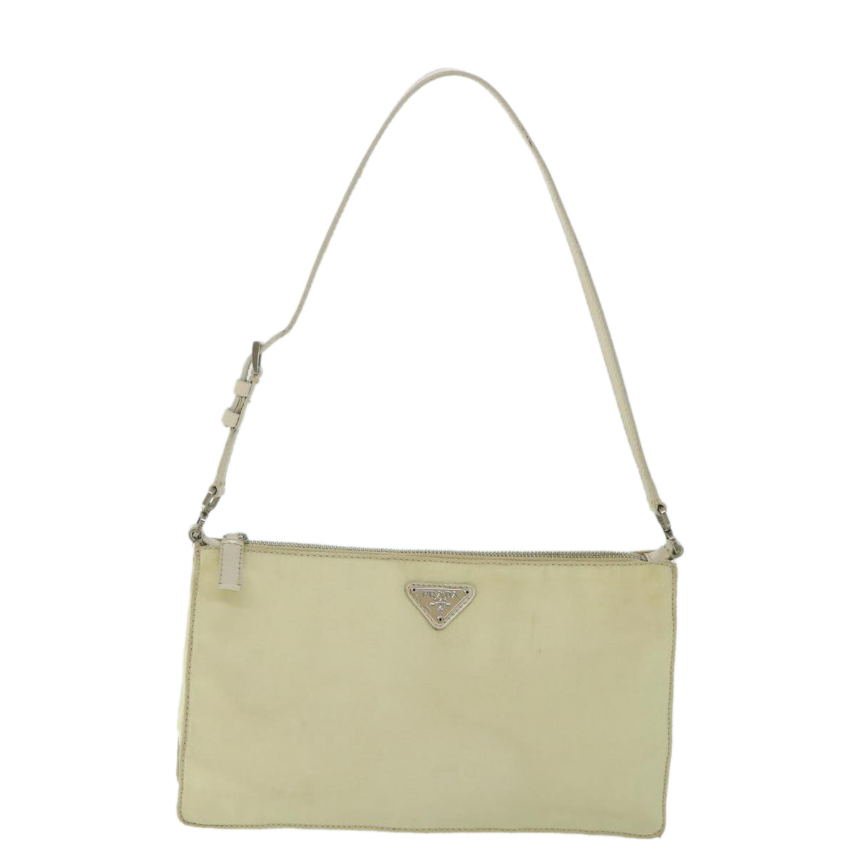 PRADA Shoulder Bag Nylon Beige Auth yk9124