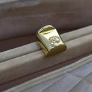 CHANEL Gamaguchi Hand Bag Suede Beige CC Auth yk9125-10