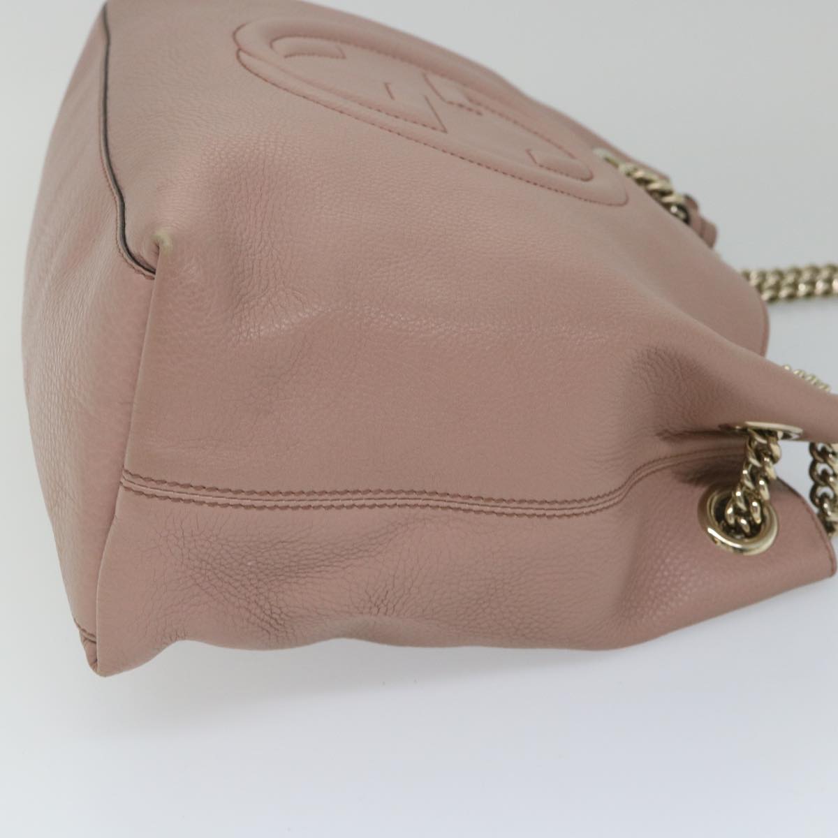 GUCCI Soho Chain Shoulder Bag Leather Pink 308982 Auth yk9135